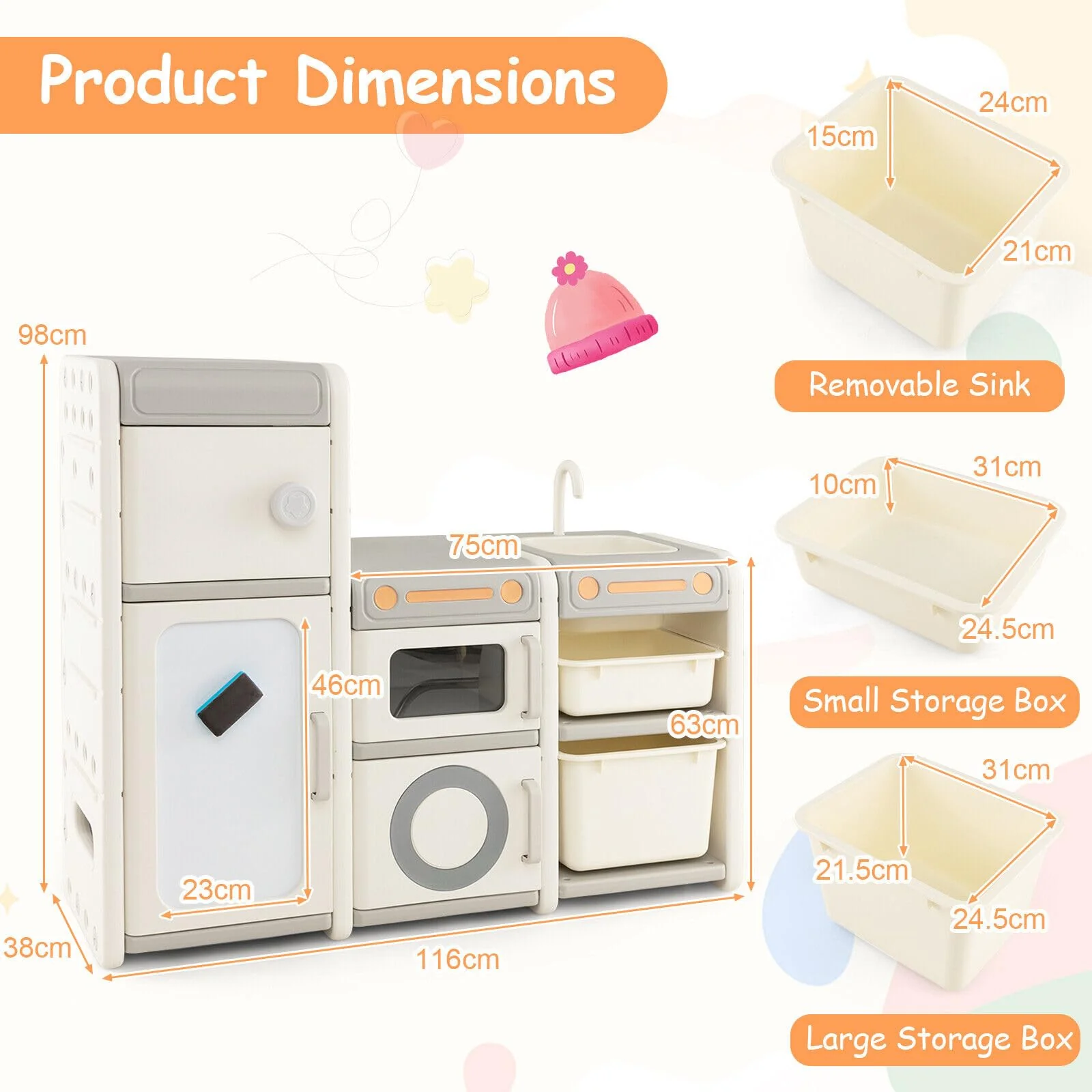 HONEY JOY Kids Toy Storage Organiser, Toy Chest and Bookshelf - Image 3