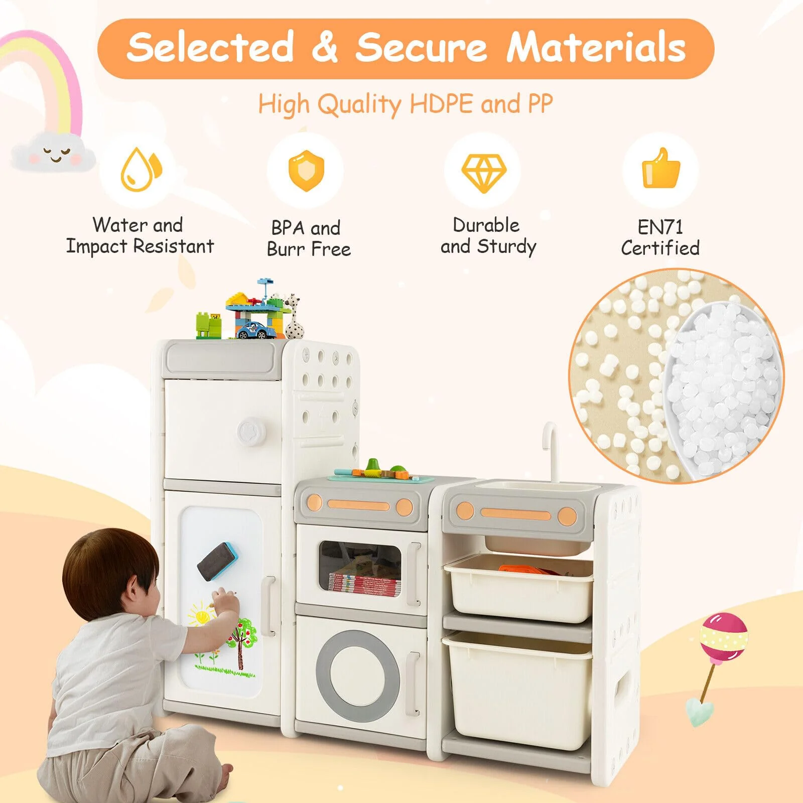 HONEY JOY Kids Toy Storage Organiser, Toy Chest and Bookshelf - Image 5