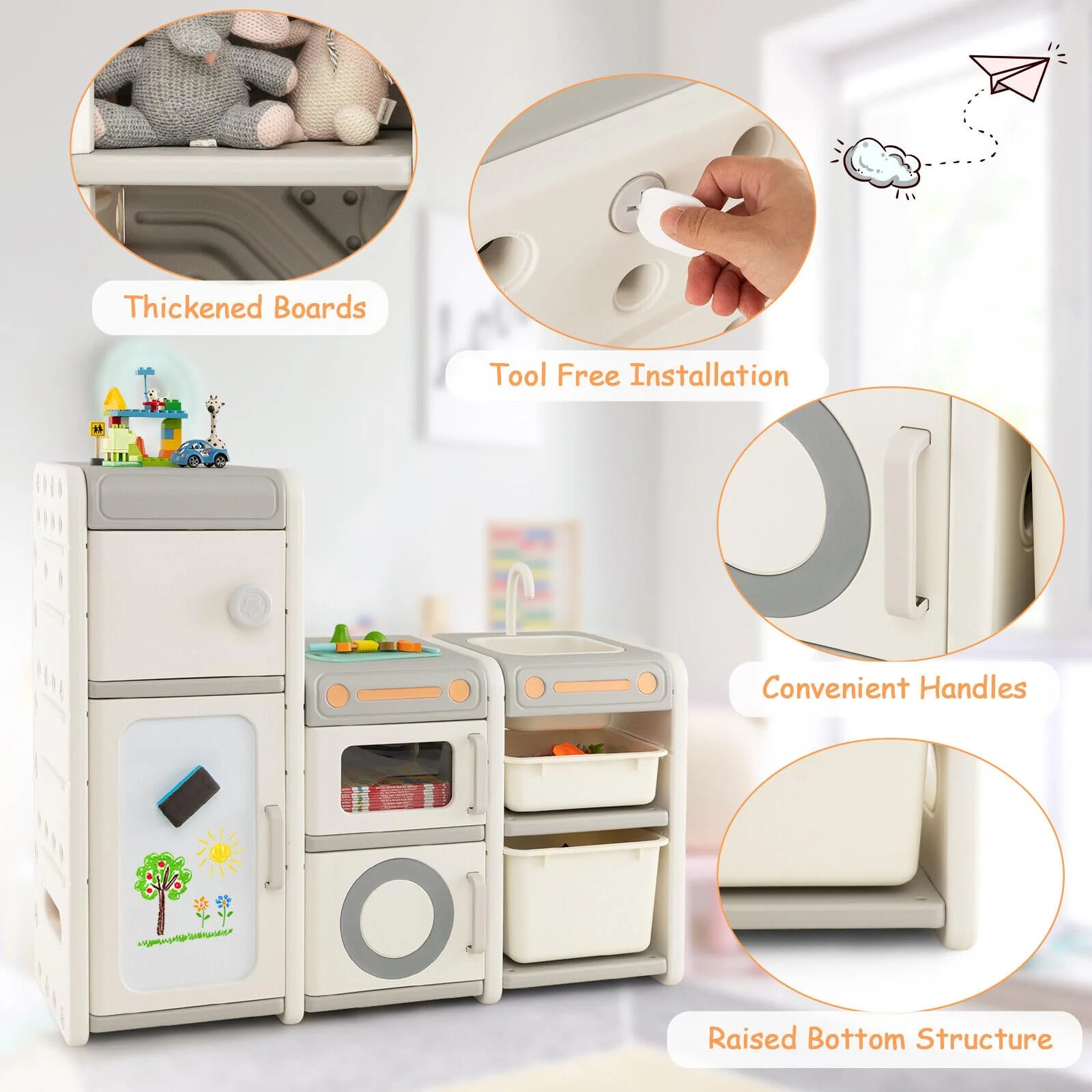 HONEY JOY Kids Toy Storage Organiser, Toy Chest and Bookshelf - Image 9