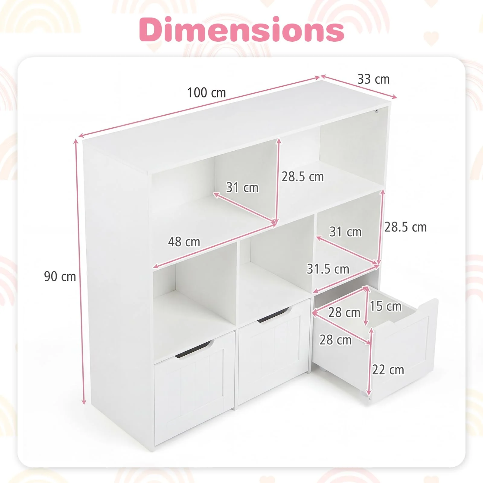 HONEY JOY Kids Toy Storage Organizer, Children Bookshelf Toy Chest Box - Image 5