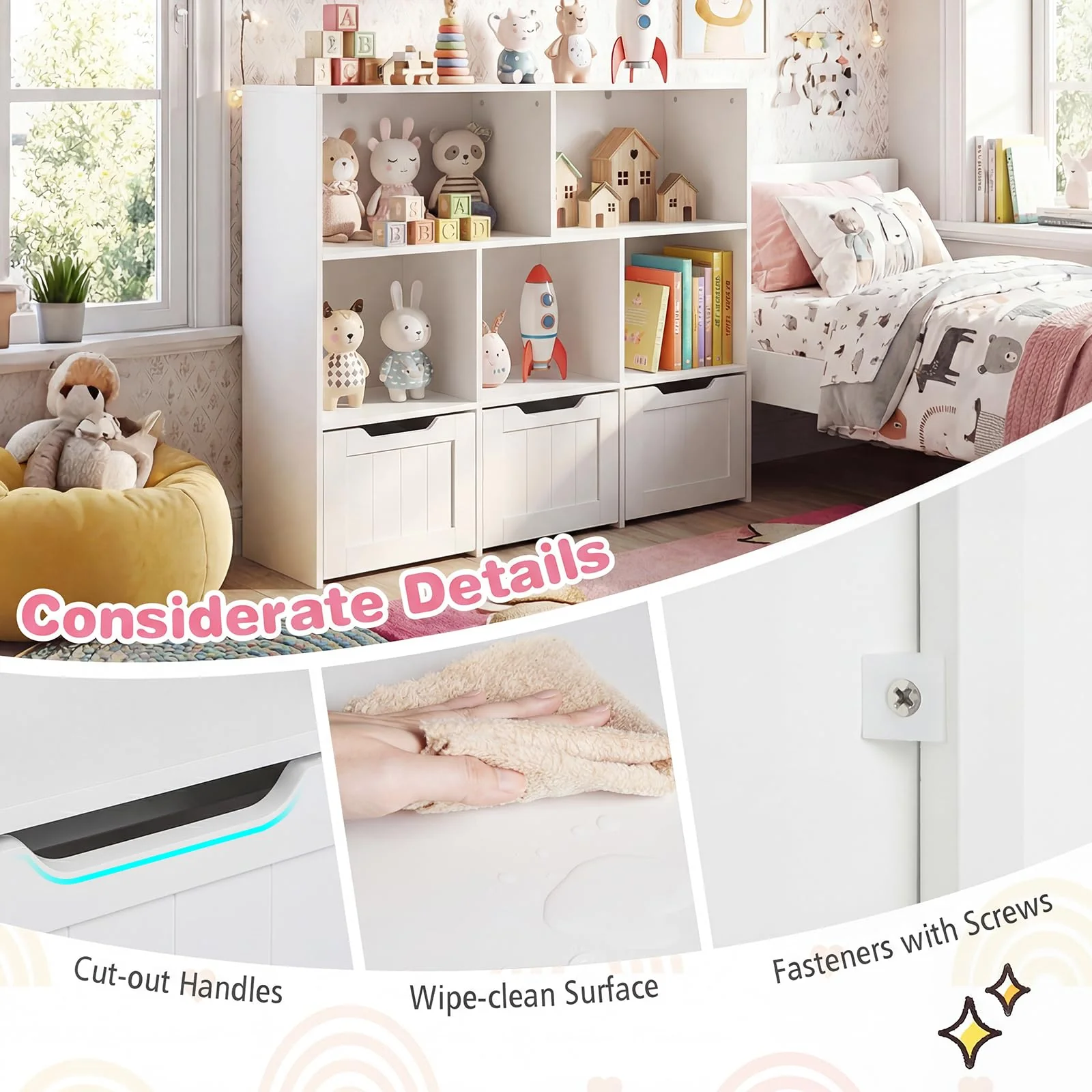 HONEY JOY Kids Toy Storage Organizer, Children Bookshelf Toy Chest Box - Image 9