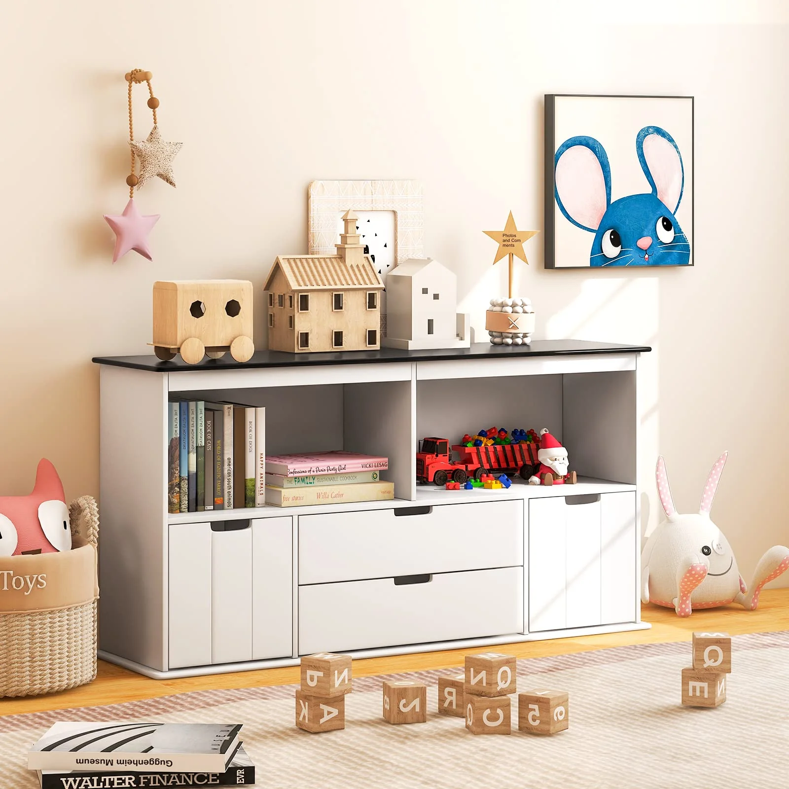 HONEY JOY Kids Toy Storage Organizer with 3 Bins - Image 10