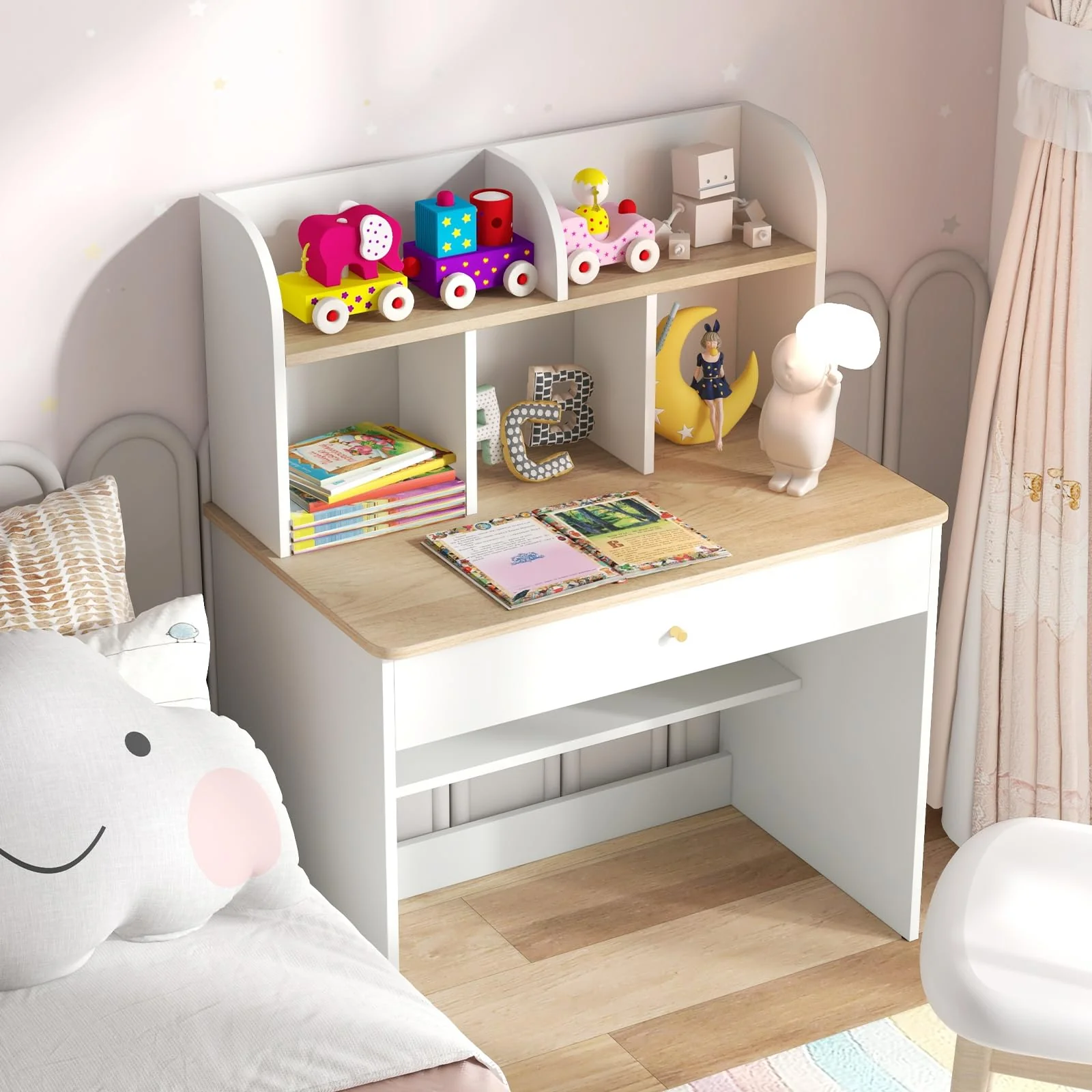 HONEY JOY Kids Wooden Study Desk - Image 2