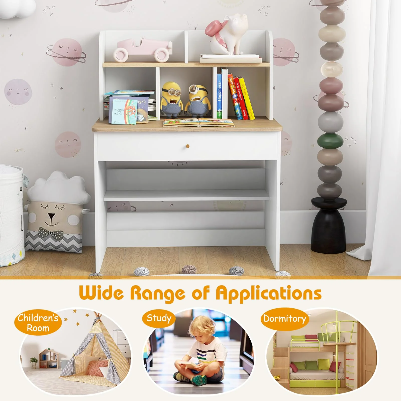 HONEY JOY Kids Wooden Study Desk - Image 3