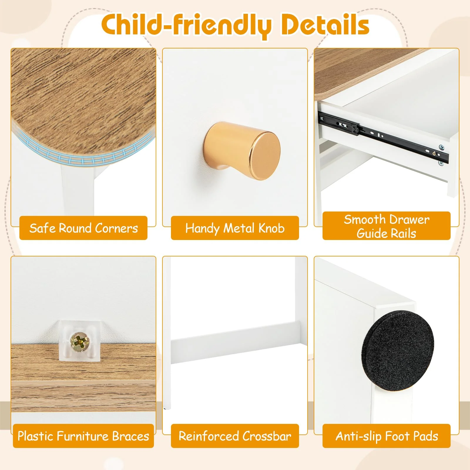 HONEY JOY Kids Wooden Study Desk - Image 8