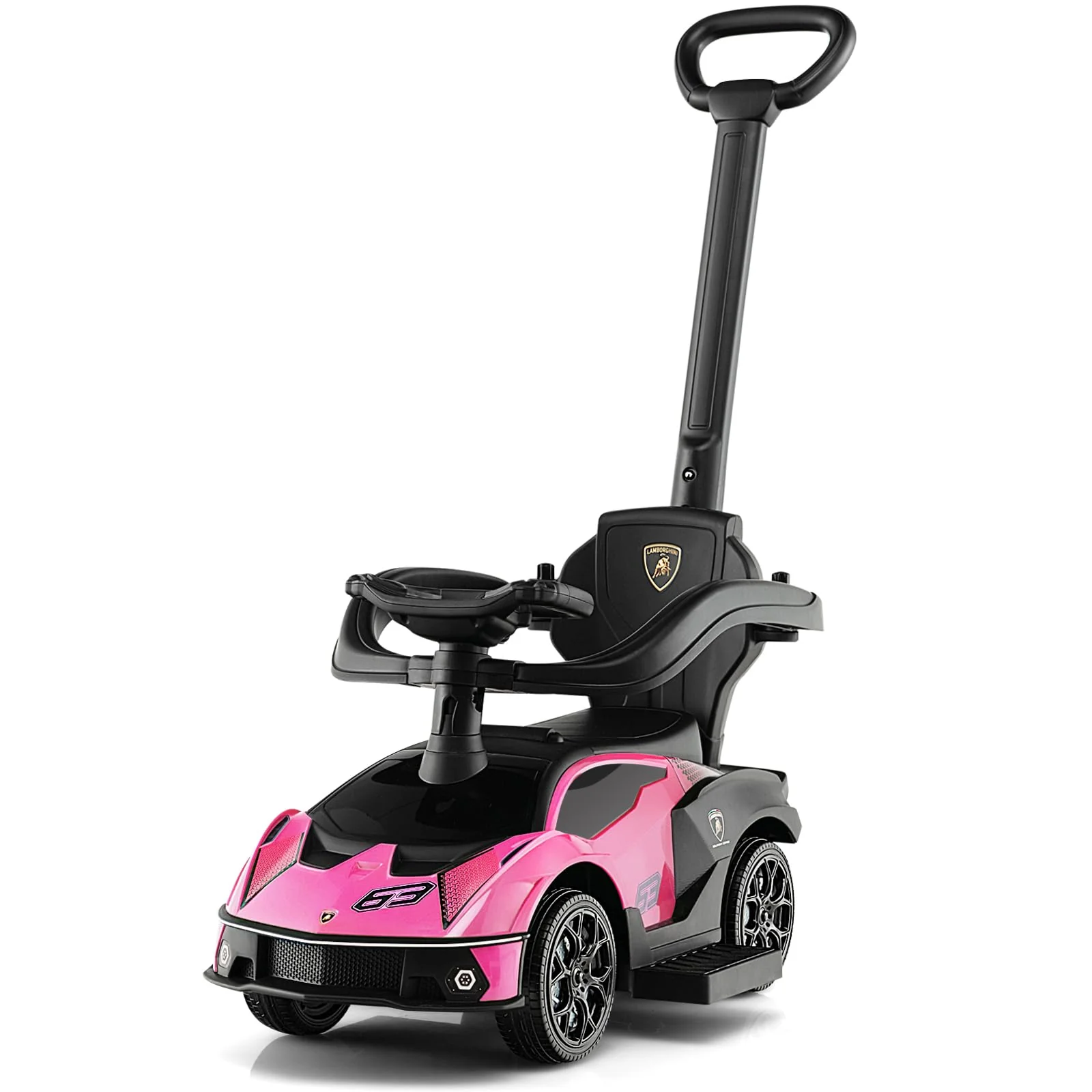 HONEY JOY Lamborghini Licensed Push Cars for Toddlers 1-3, 3 in 1 Stroller Sliding Walking Car w/Handle - Image 19