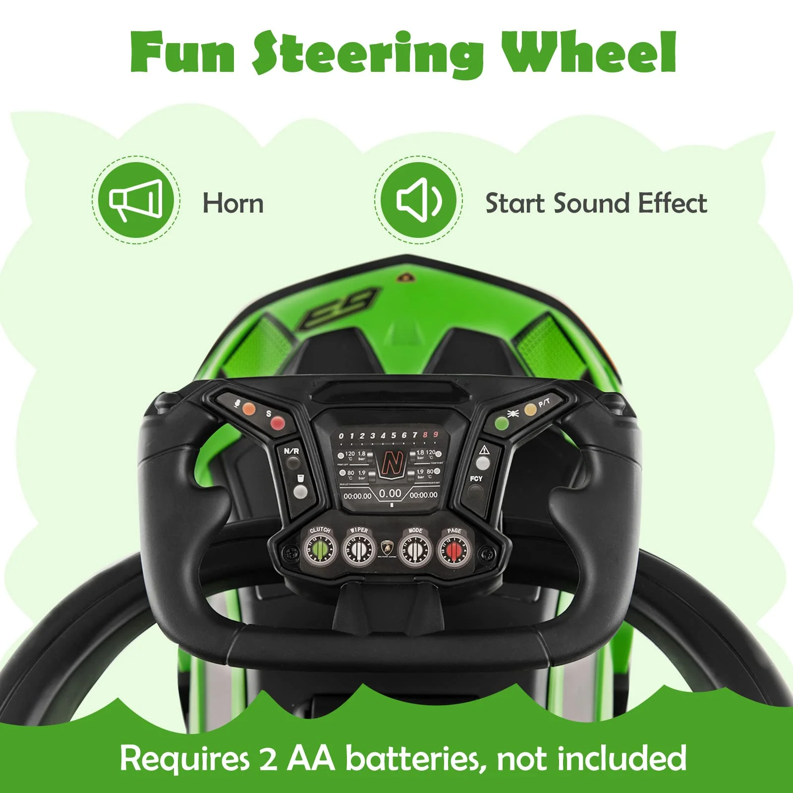 HONEY JOY Lamborghini Licensed Push Cars for Toddlers 1-3, 3 in 1 Stroller Sliding Walking Car w/Handle - Image 4