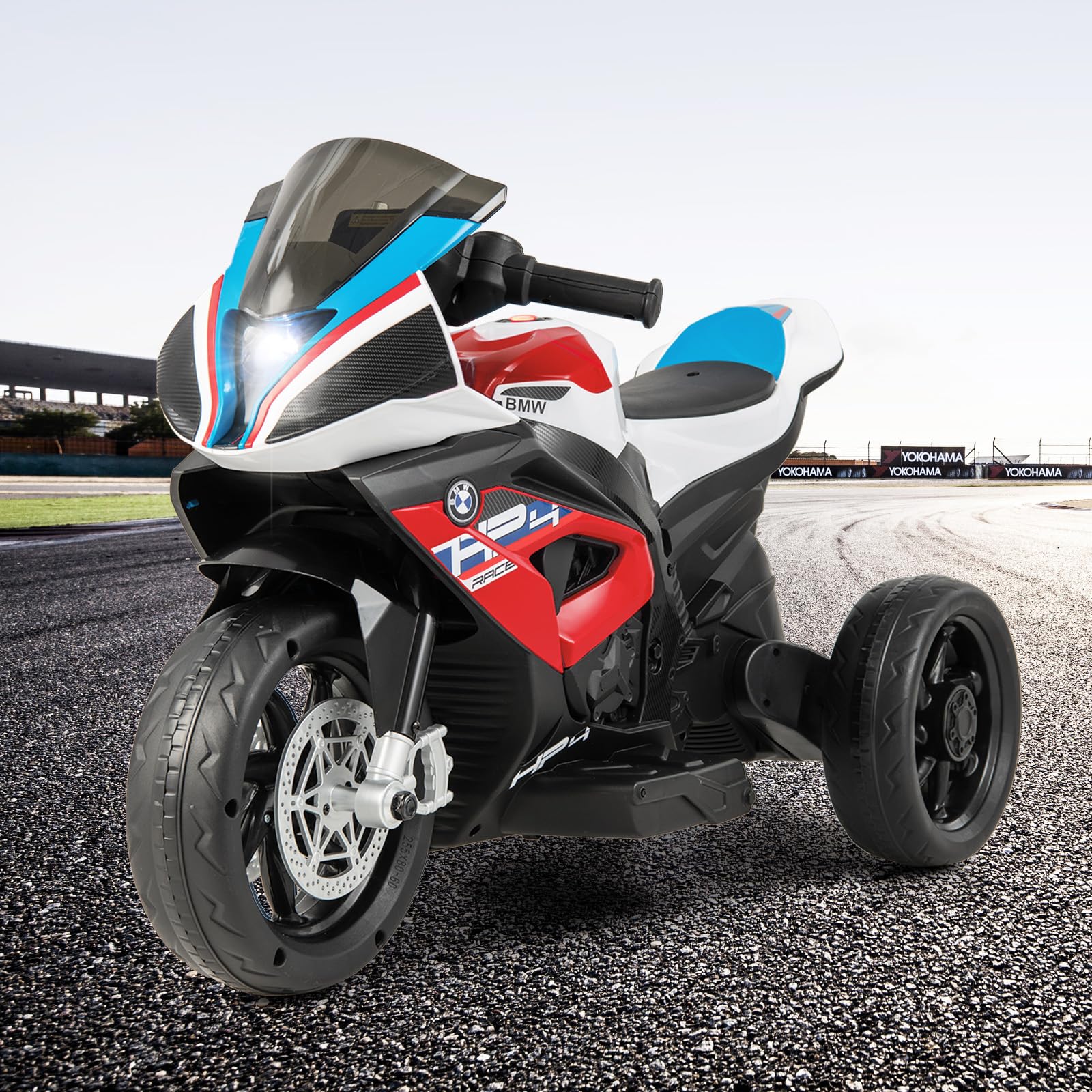 HONEY JOY Licensed BMW 12V Kids Ride on Motorcycle Electric Ride on Toy 3 Wheels - Image 8