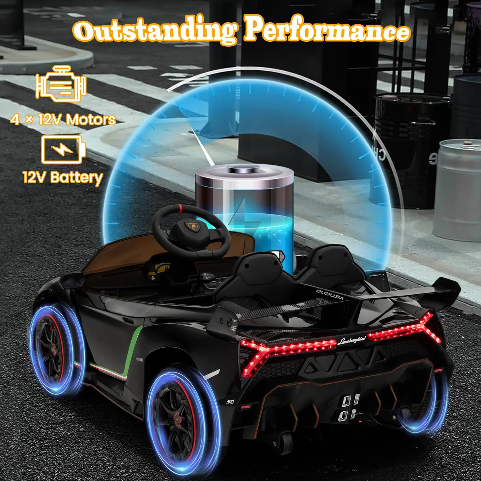 HONEY JOY Licensed Lamborghini Kid Ride-on Sports Car - Image 7