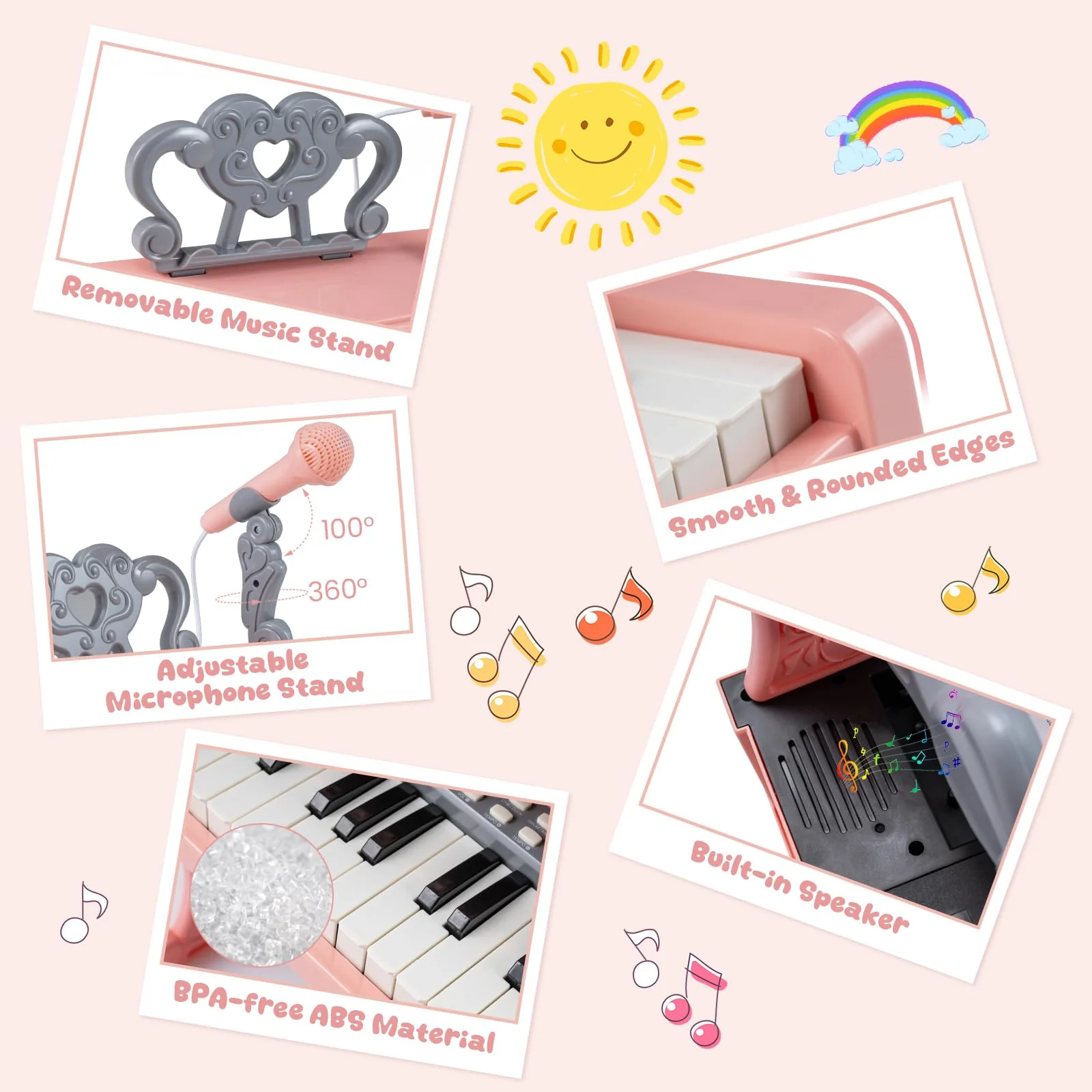 HONEY JOY Mini Keyboard Piano for Kids, 25 Keys Electric Piano - Image 7