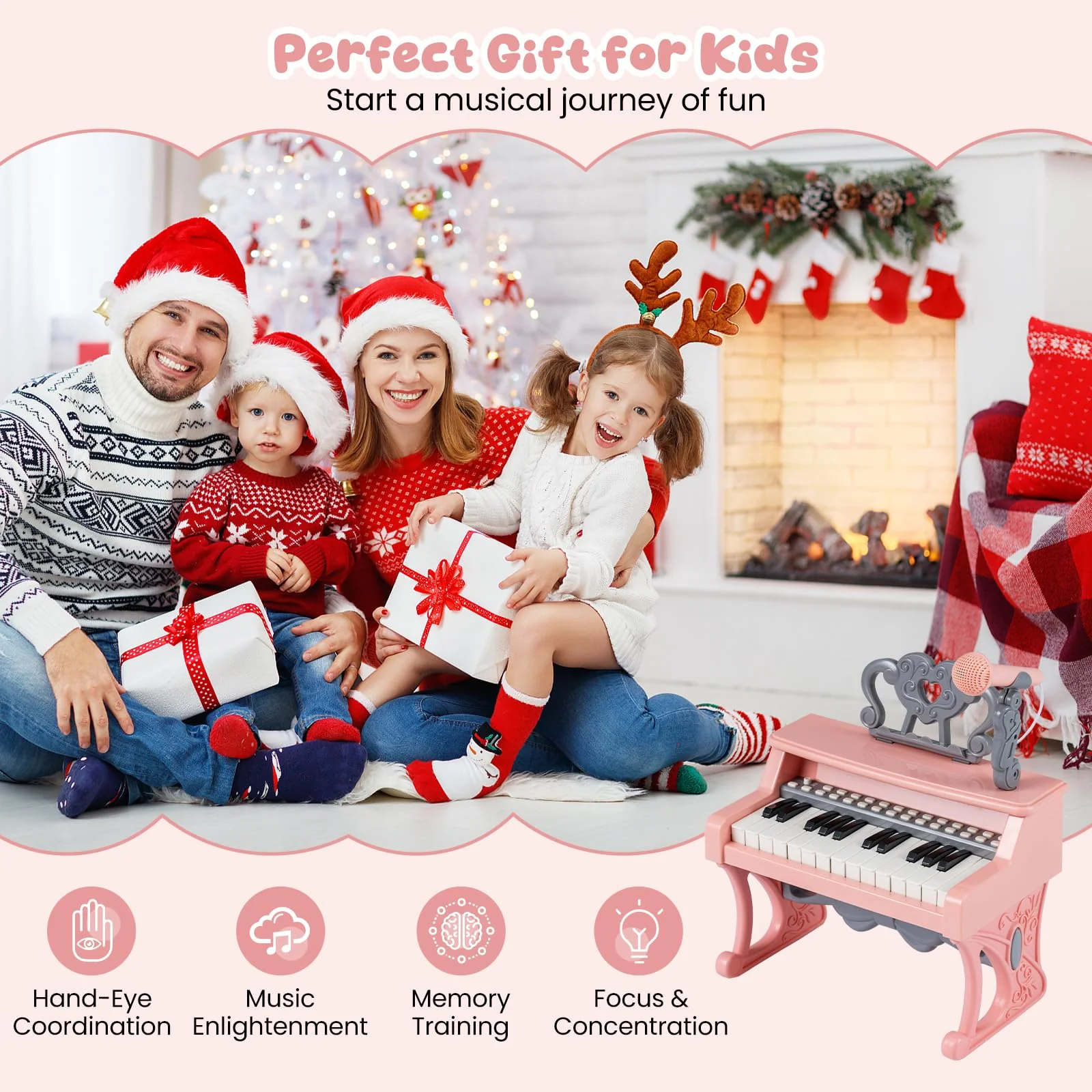 HONEY JOY Mini Keyboard Piano for Kids, 25 Keys Electric Piano - Image 9