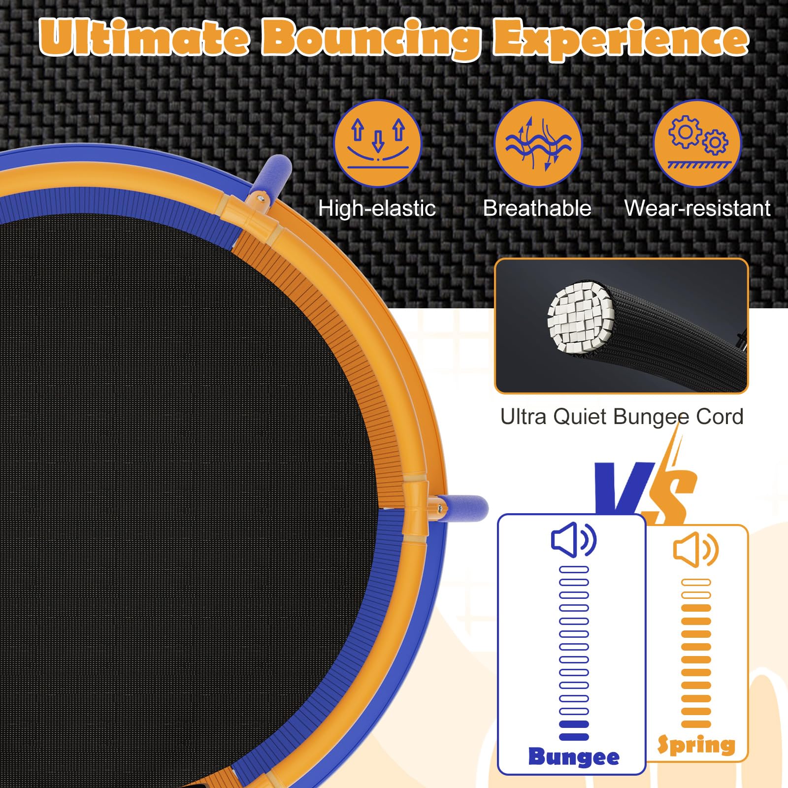HONEY JOY Mini Trampoline with Enclosure - Image 4
