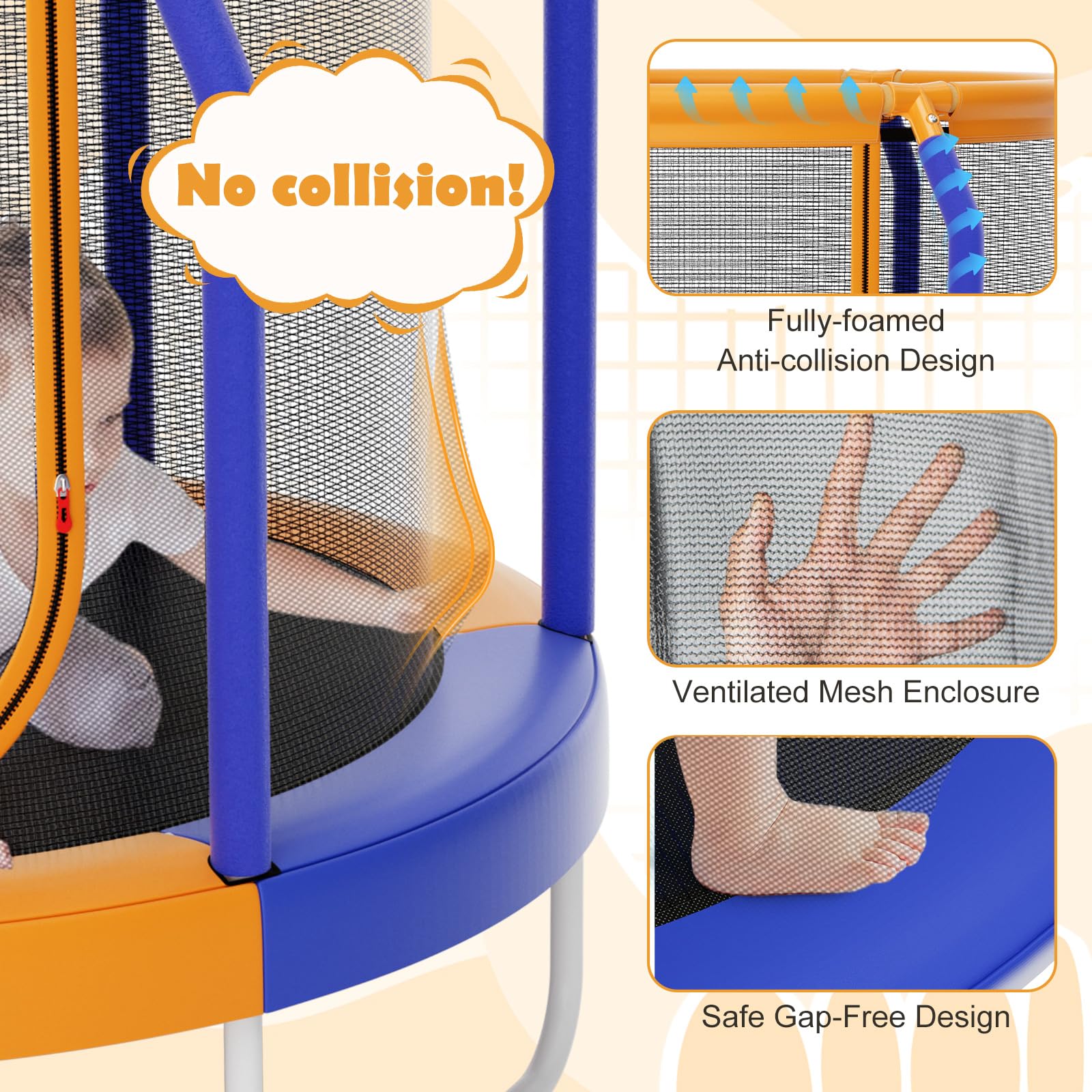 HONEY JOY Mini Trampoline with Enclosure - Image 5