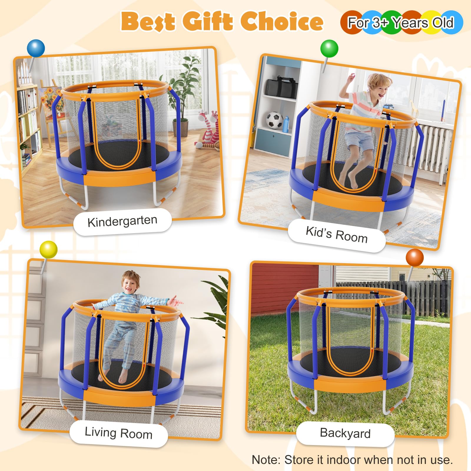 HONEY JOY Mini Trampoline with Enclosure - Image 6