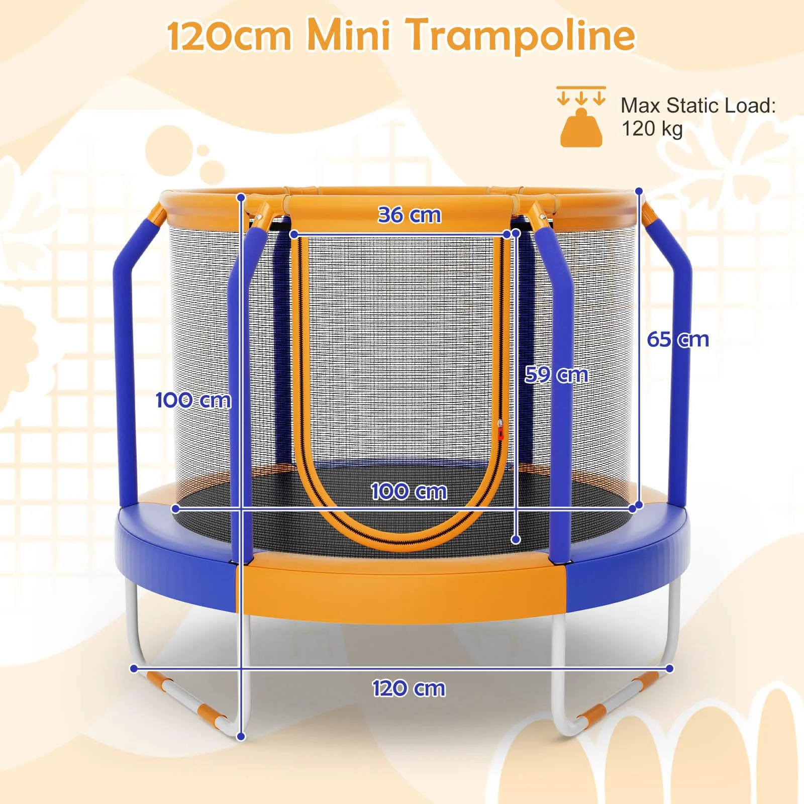 HONEY JOY Mini Trampoline with Enclosure - Image 7