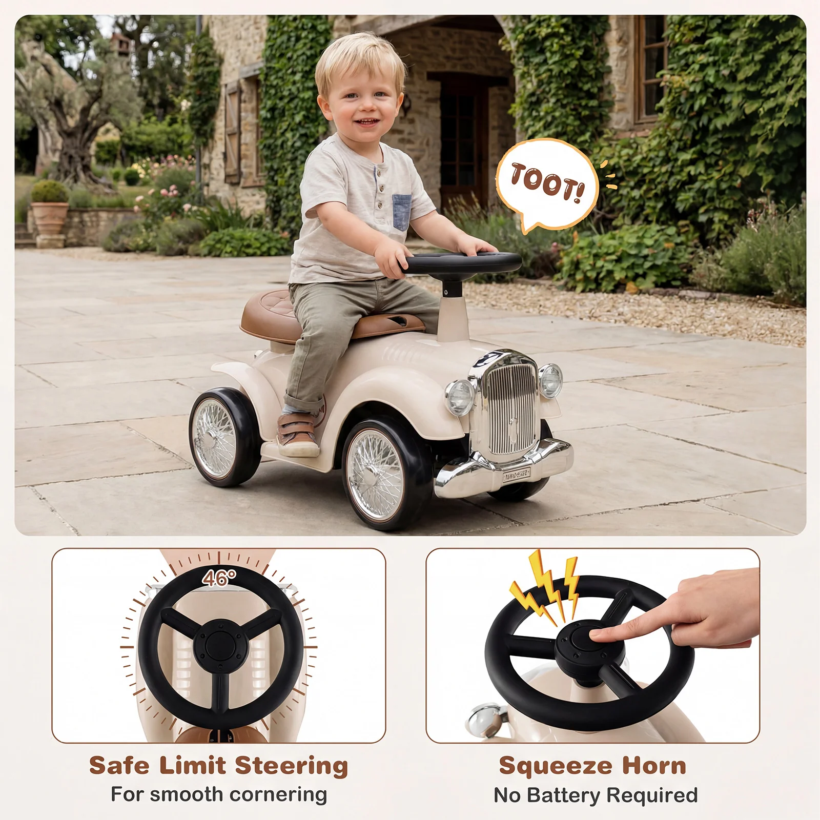 HONEY JOY Retro Kids Ride-on Toy - Image 4