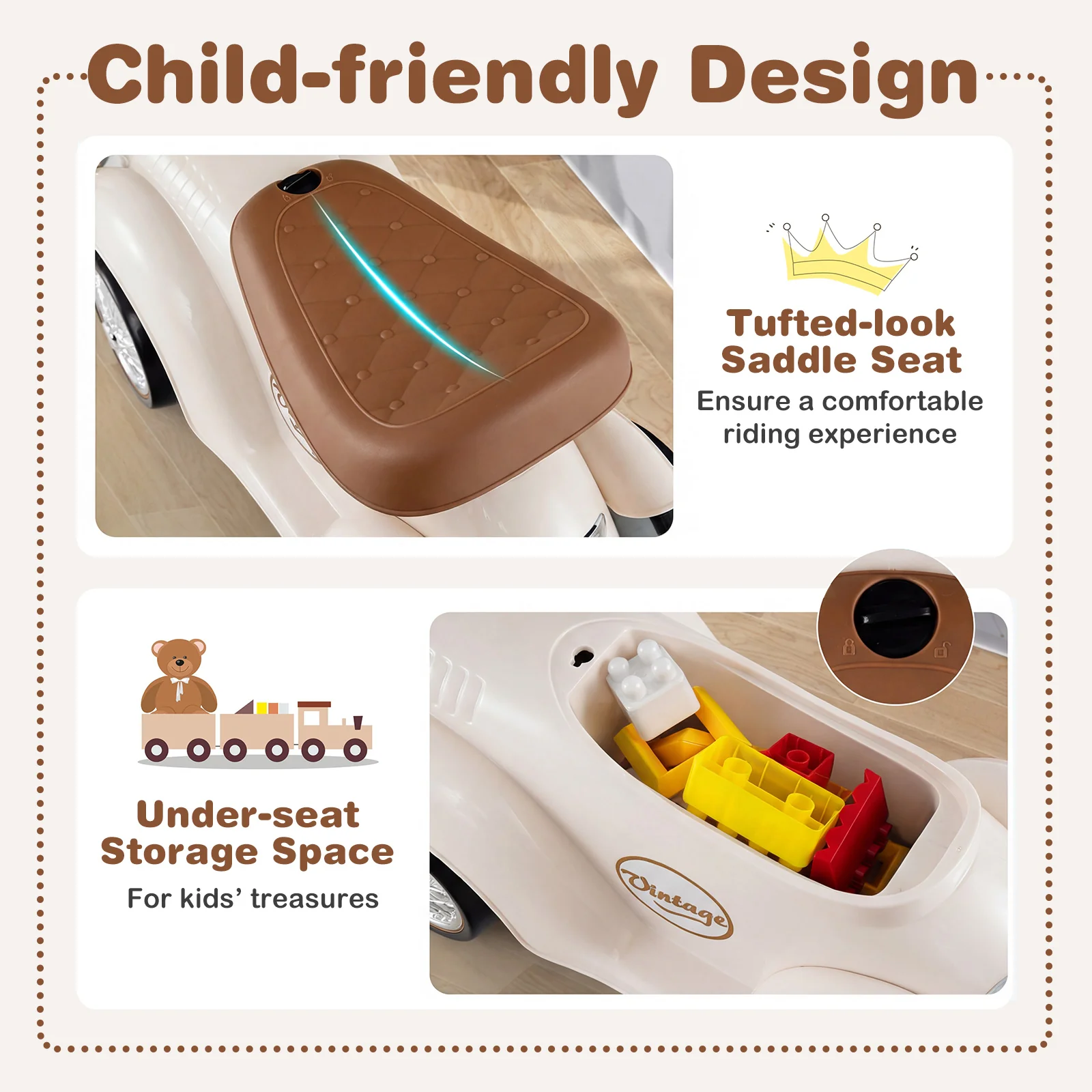 HONEY JOY Retro Kids Ride-on Toy - Image 5