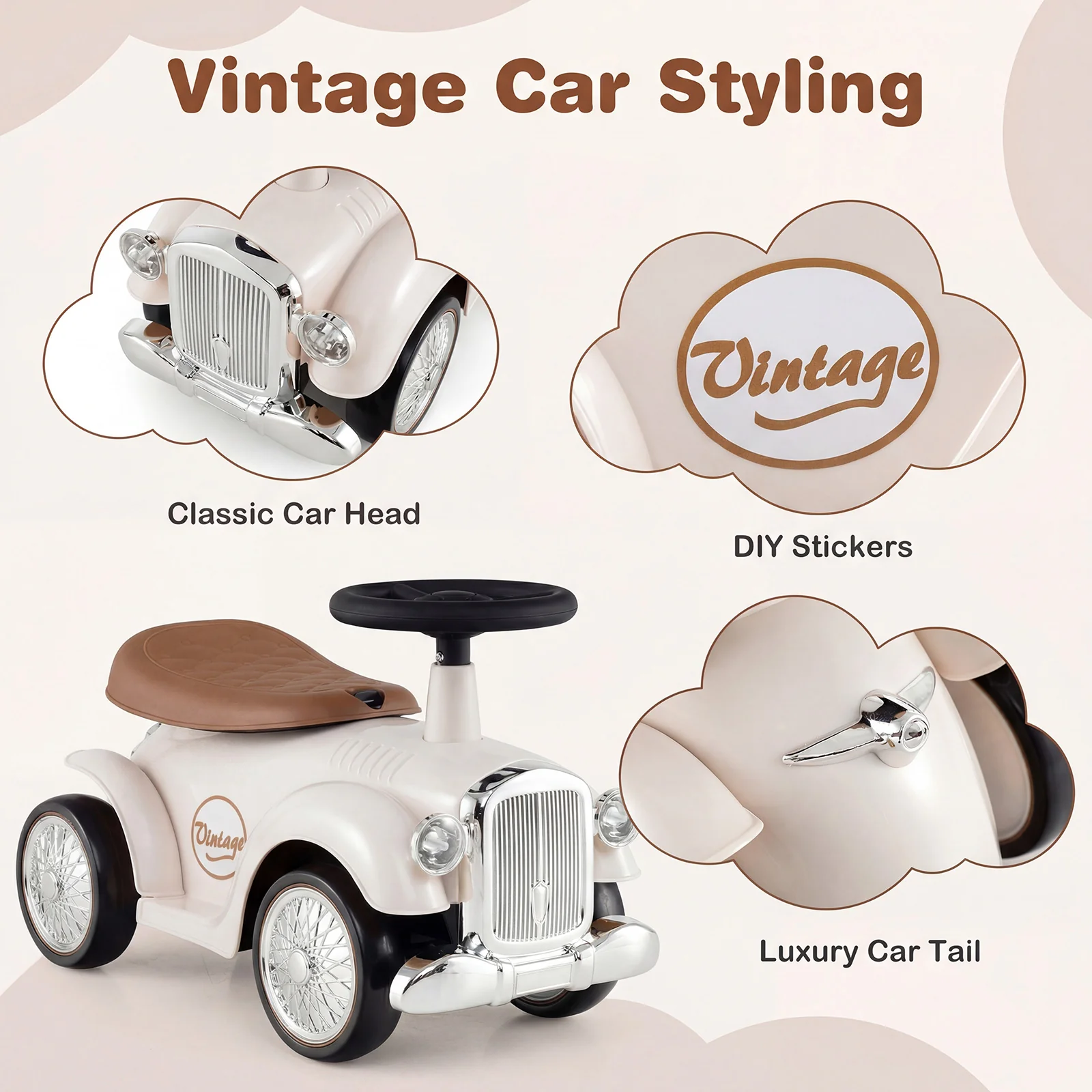 HONEY JOY Retro Kids Ride-on Toy - Image 7