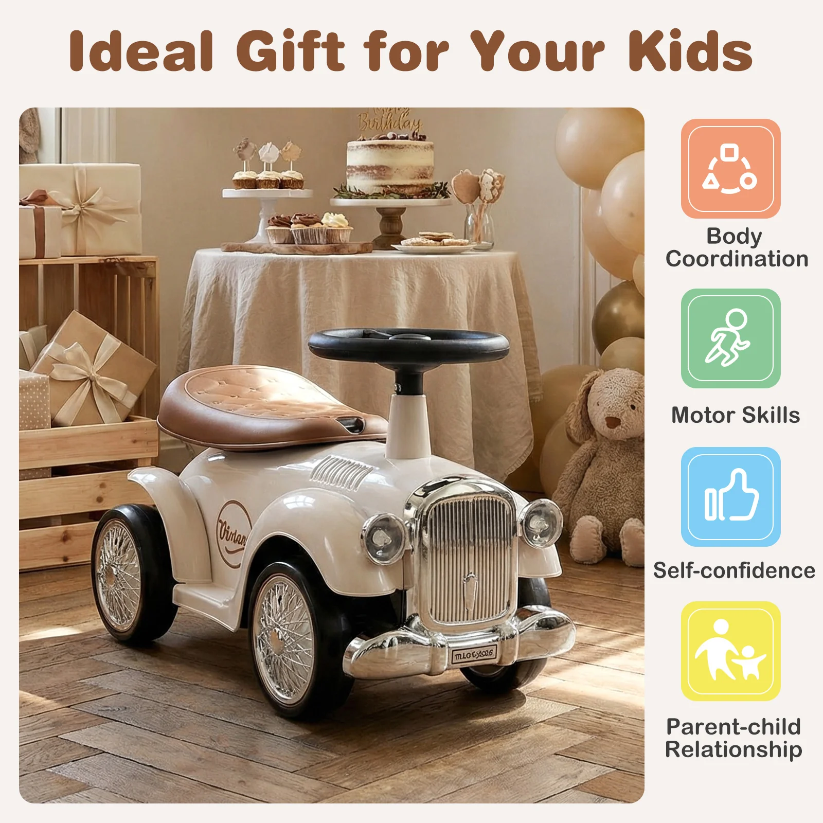 HONEY JOY Retro Kids Ride-on Toy - Image 8
