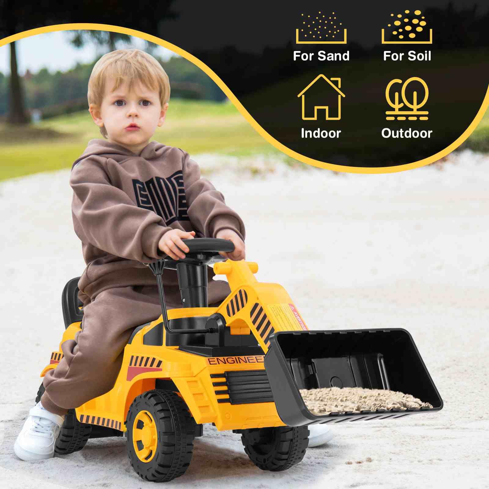 HONEY JOY Ride on Bulldozer, Foot to Floor Construction Vehicle for 19-36 Months Boys & Girls - Image 7