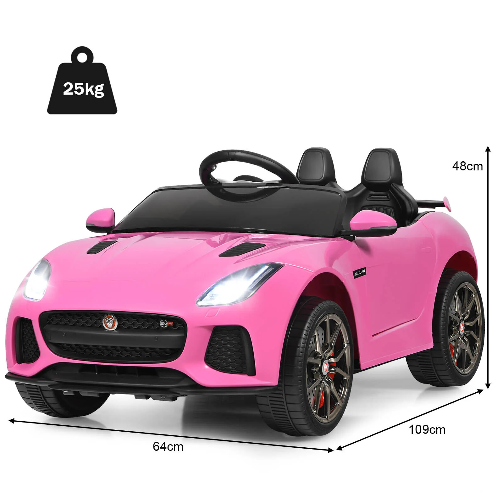 HONEY JOY Ride On Car 12V Licensed Jaguar F-Type SVRBattery Powered Ride on Toy - Image 5