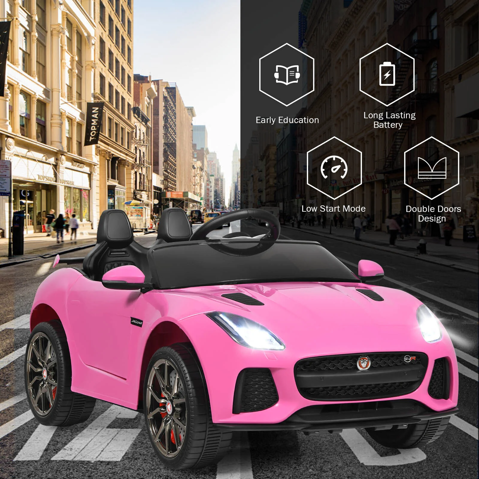 HONEY JOY Ride On Car 12V Licensed Jaguar F-Type SVRBattery Powered Ride on Toy - Image 6