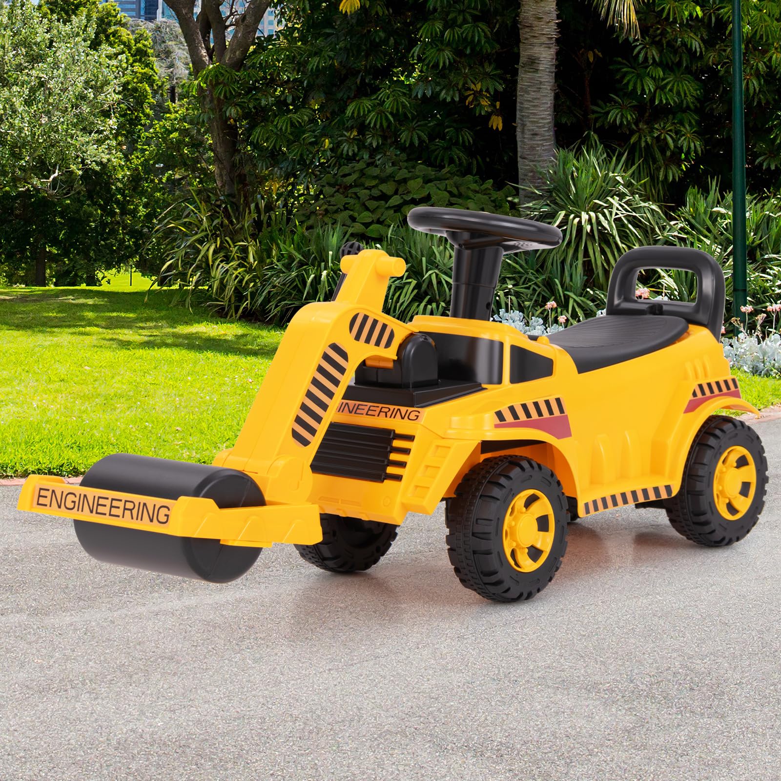 Honey Joy Ride On Road Roller, Toddler Ride On Car with Adjustable Roller - Image 3