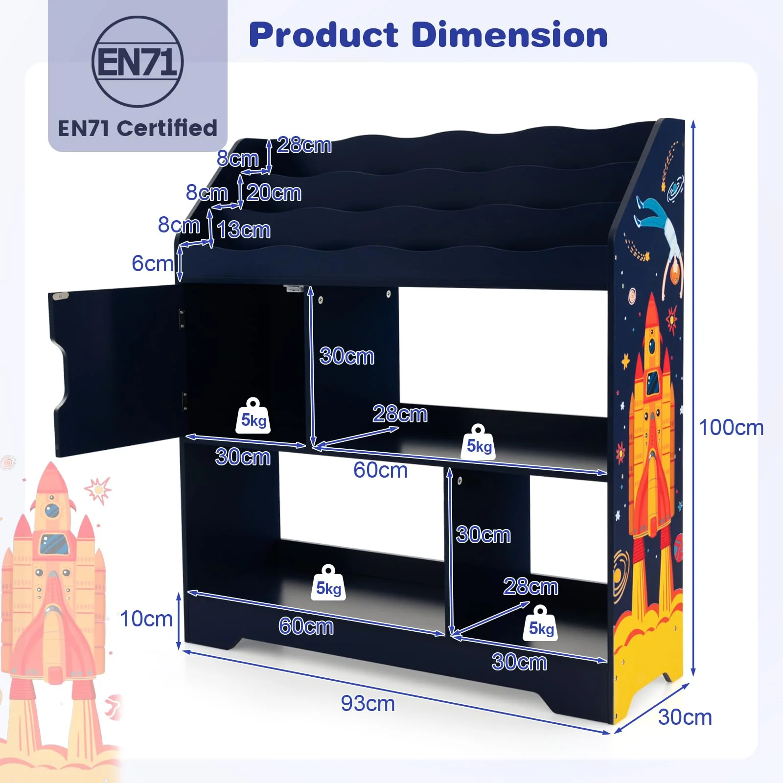 HONEY JOY Toy Storage Organiser Display Stand - Image 3
