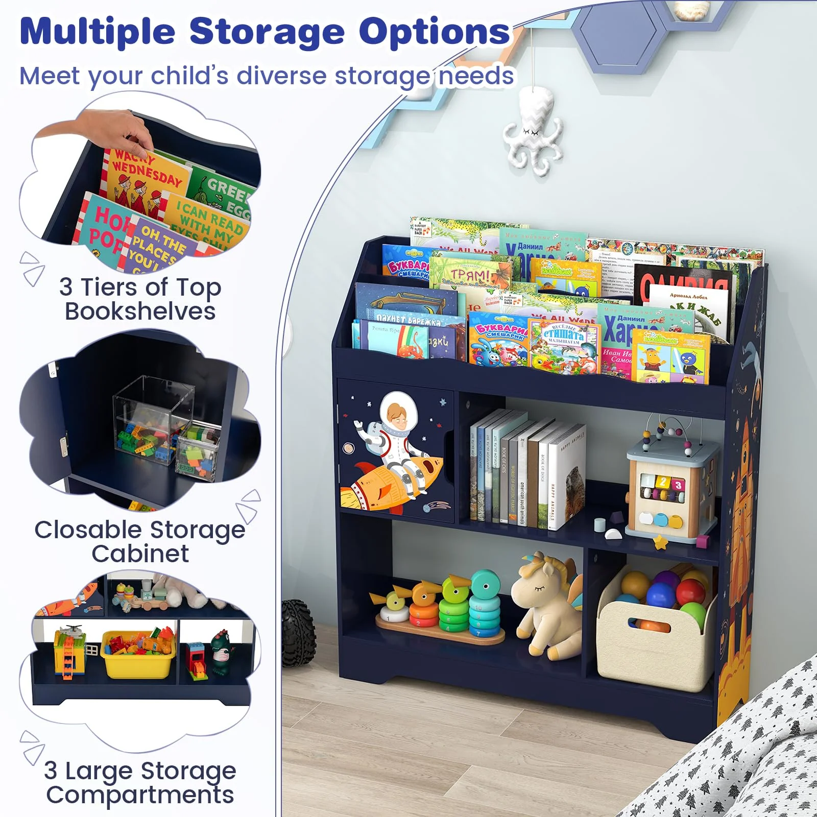 HONEY JOY Toy Storage Organiser Display Stand - Image 4