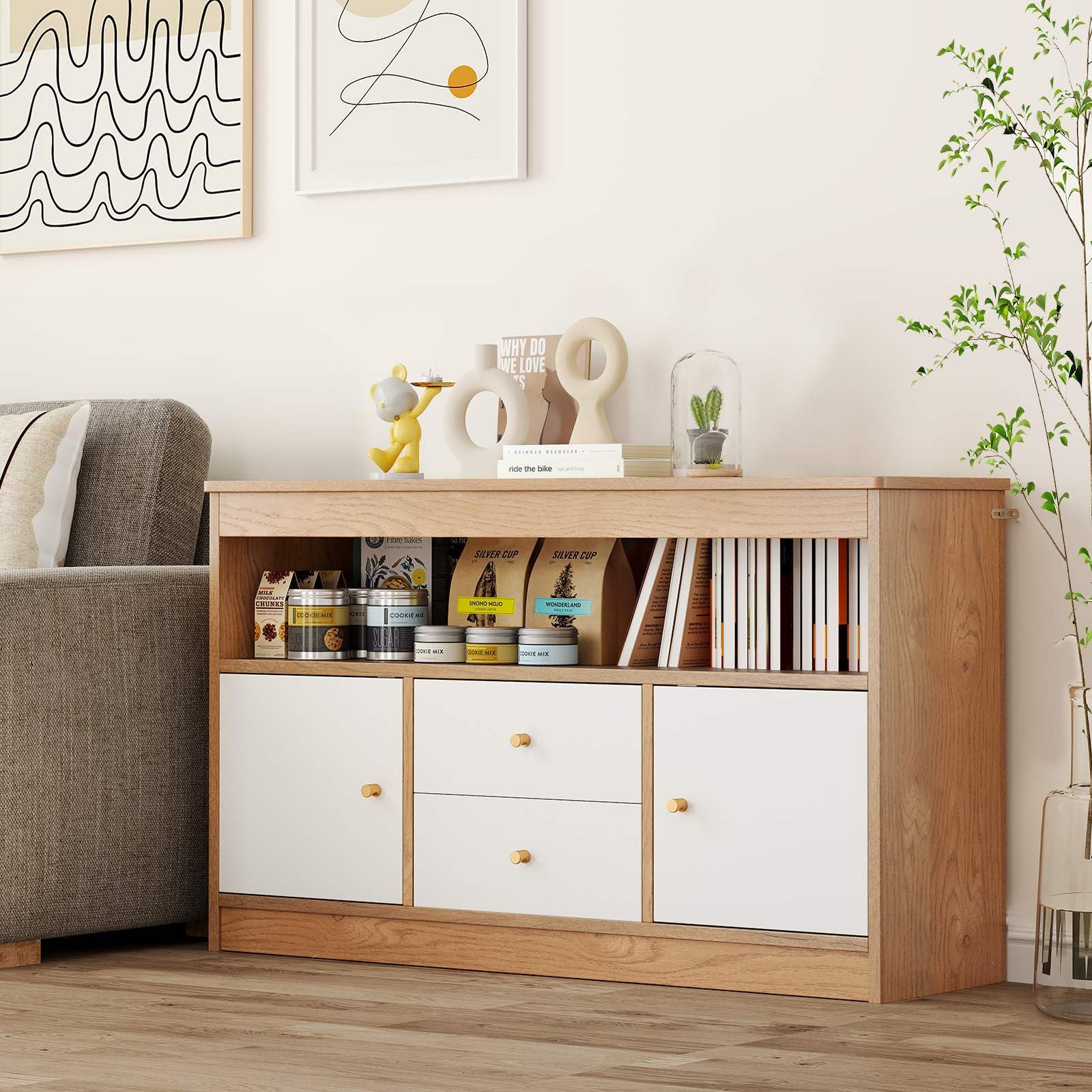 HONEY JOY Toy Storage Organiser for Kids, Storage Chest with 2 Drawers - Image 2