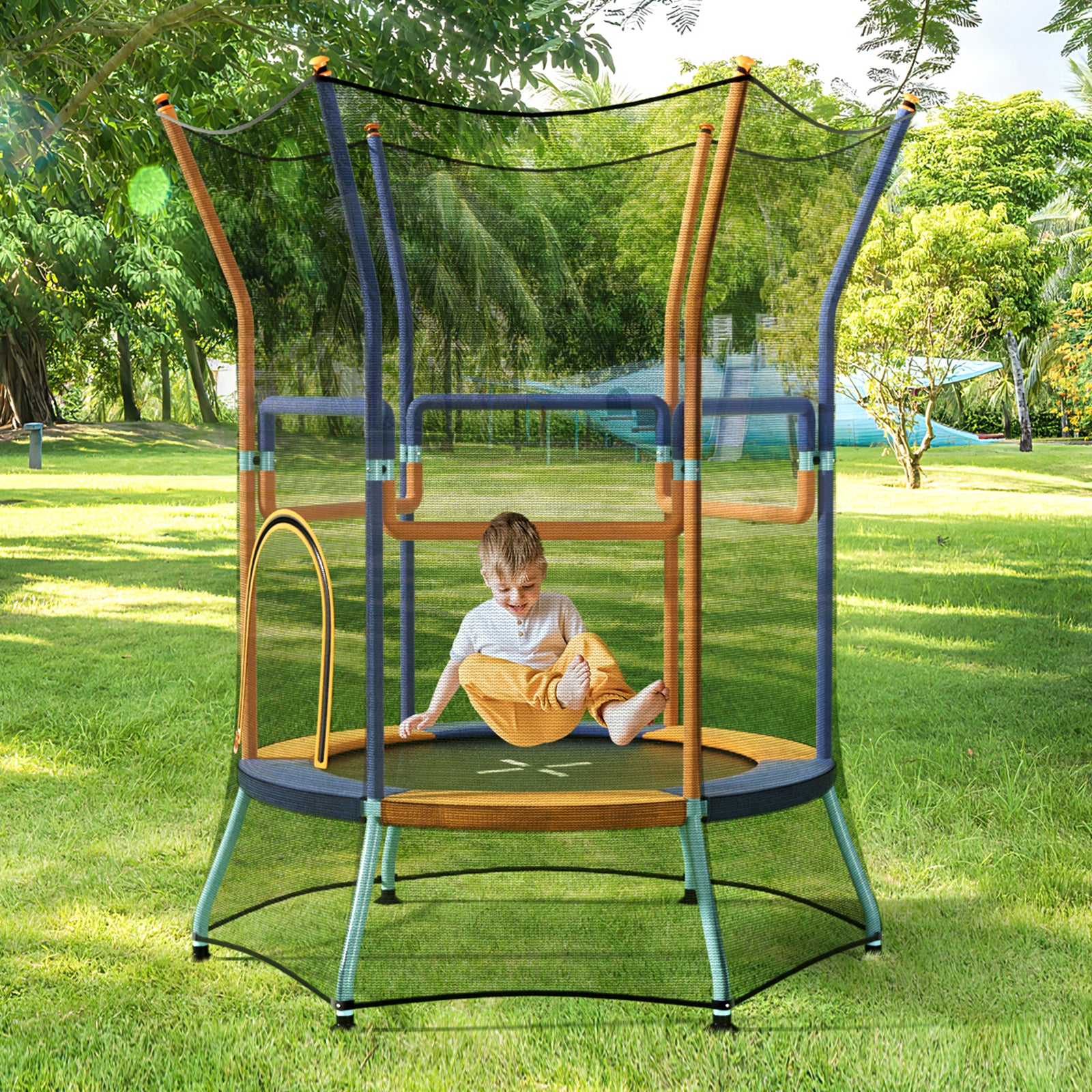HONEY JOY Trampoline for Kids Birthday, 48“ Mini Trampoline with Safety Enclosure Net - Image 9