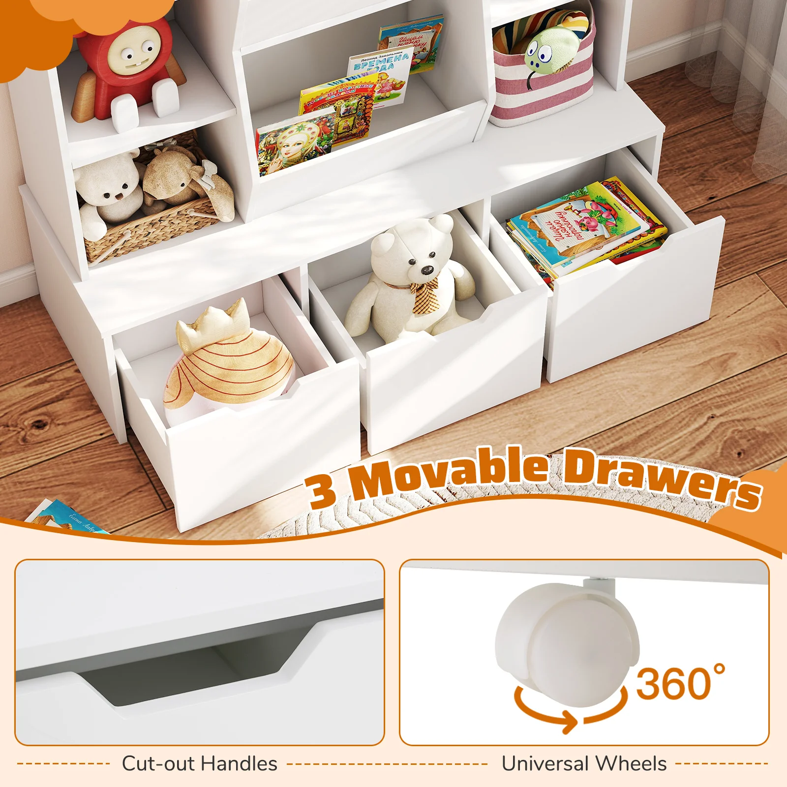 HONEY JOY Versatile Storage Cabinet for Kids Room, Bedroom, Playroom - Image 6