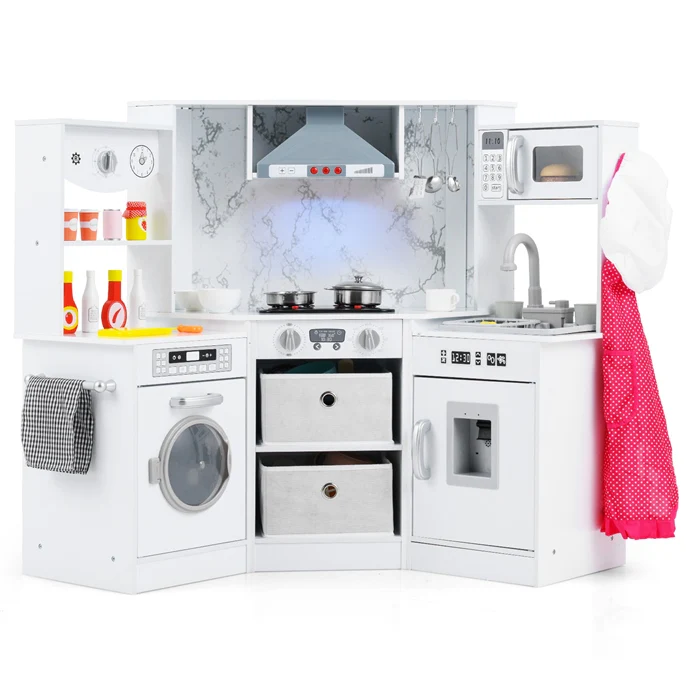HONEY JOY Wooden Kids Play Kitchen - Image 11