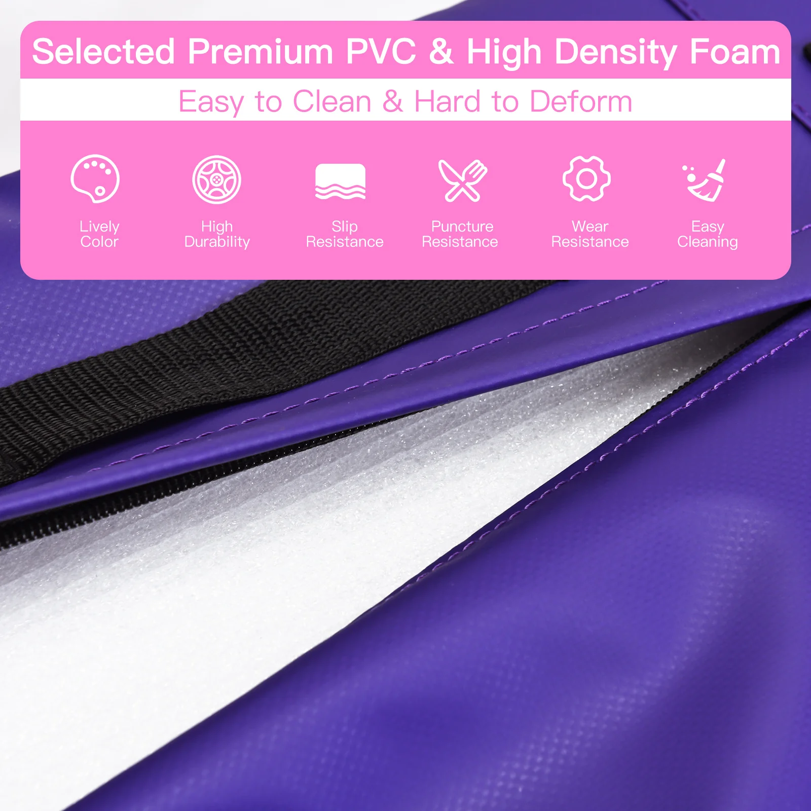 Incline Gymnastics Mat, Gym Fitness Skill Shape Tumbling Mat with Carrying Handles - Image 7