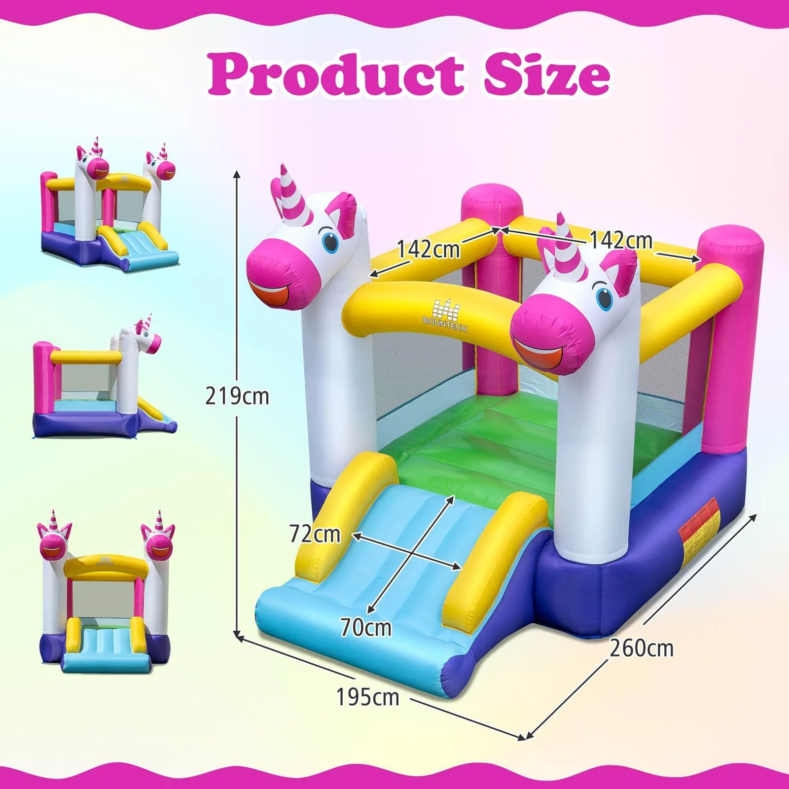 Inflatable Bounce House, 2-in-1 Kids Bouncer with Slide & Jumping Area - Image 7