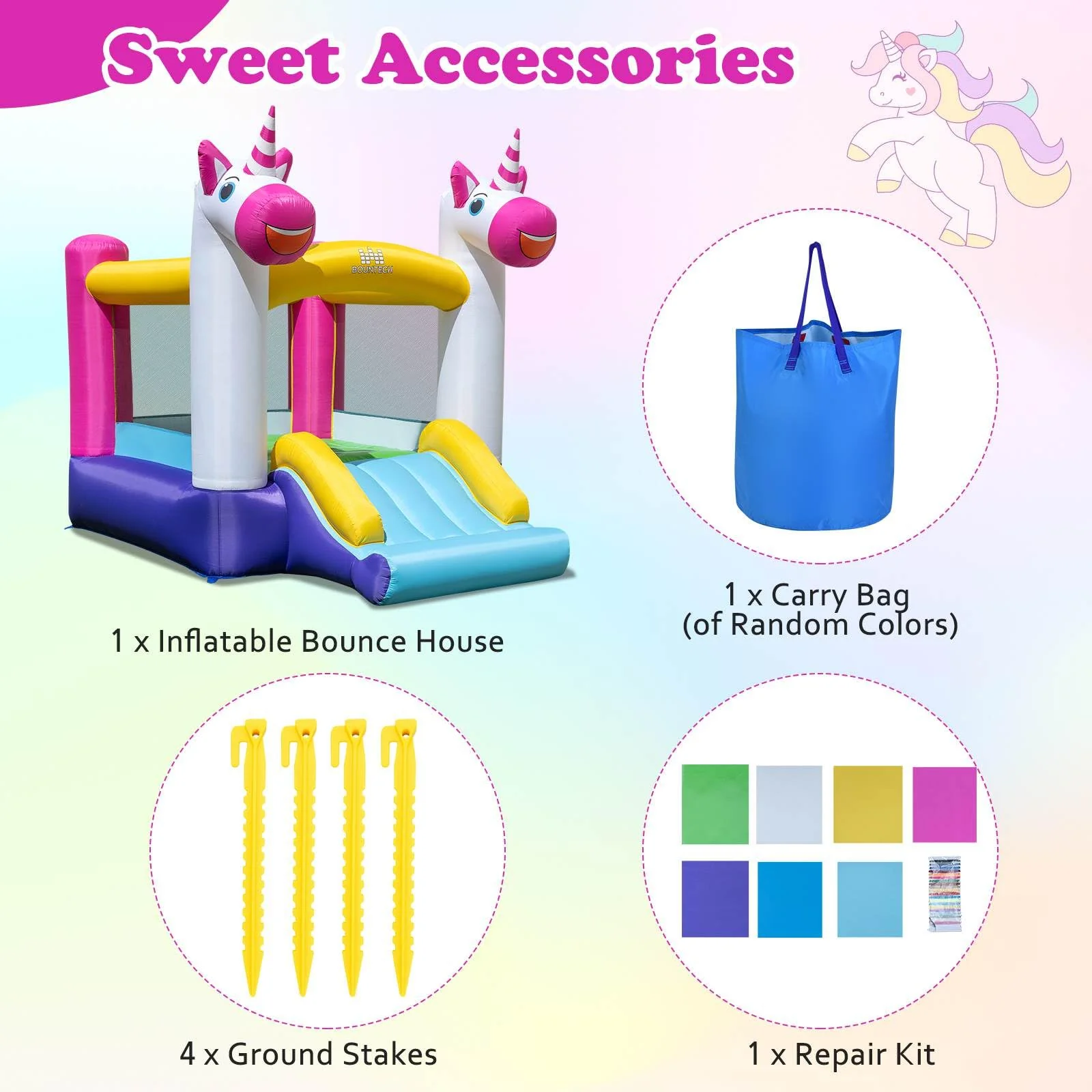 Inflatable Bounce House, 2-in-1 Kids Bouncer with Slide & Jumping Area - Image 9