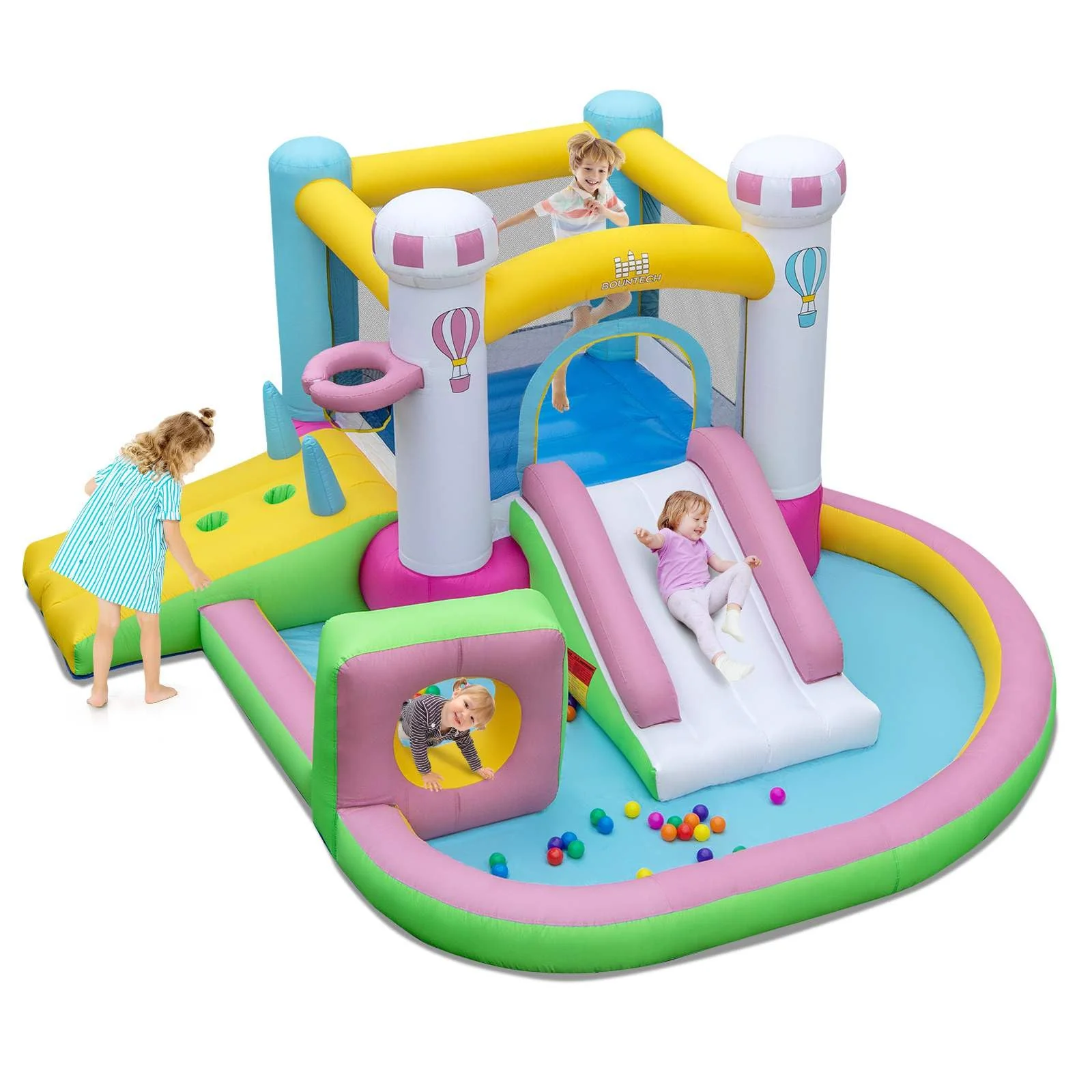 Inflatable Bounce House, Kids Jumping Castle w/Slide