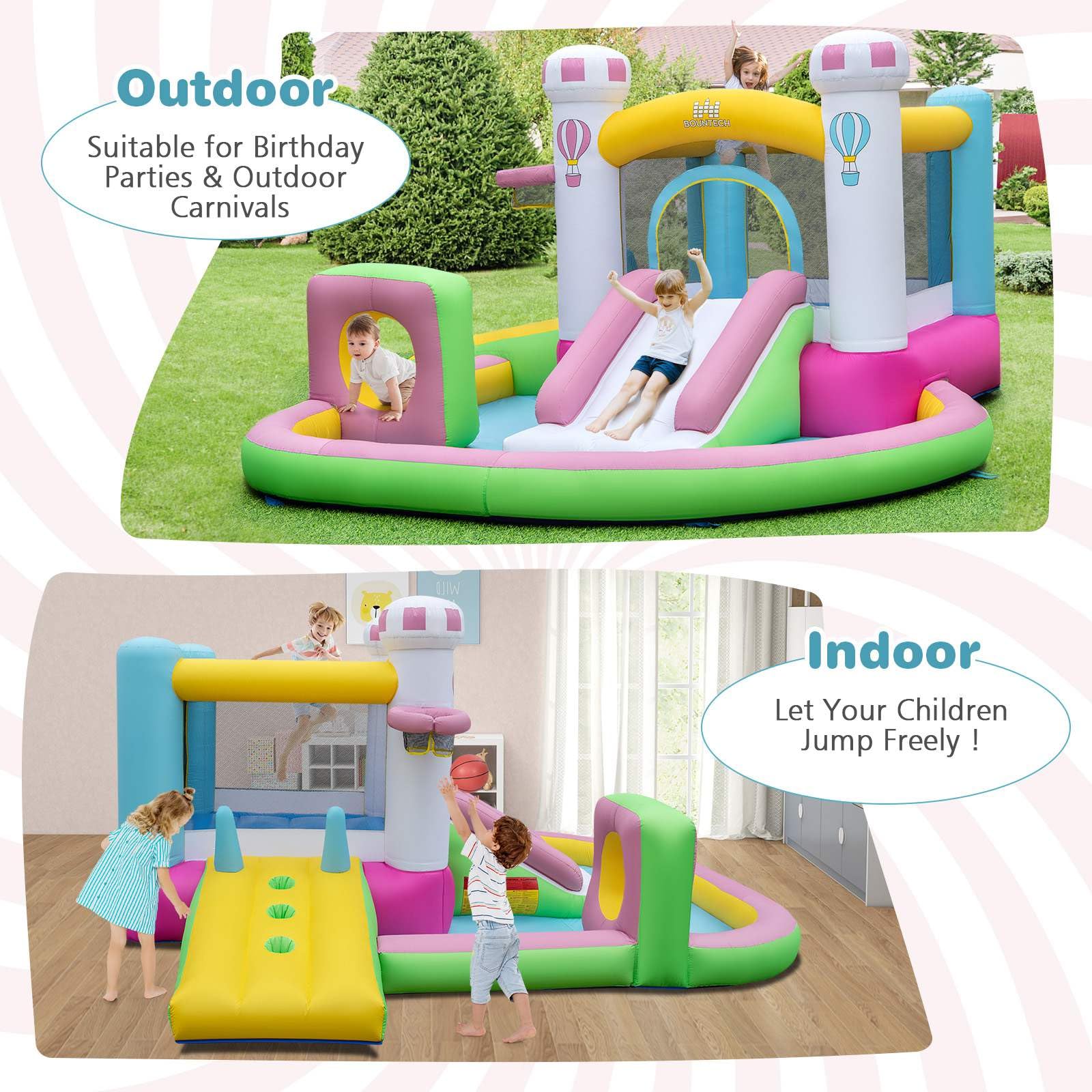 Inflatable Bounce House, Kids Jumping Castle w/Slide - Image 8