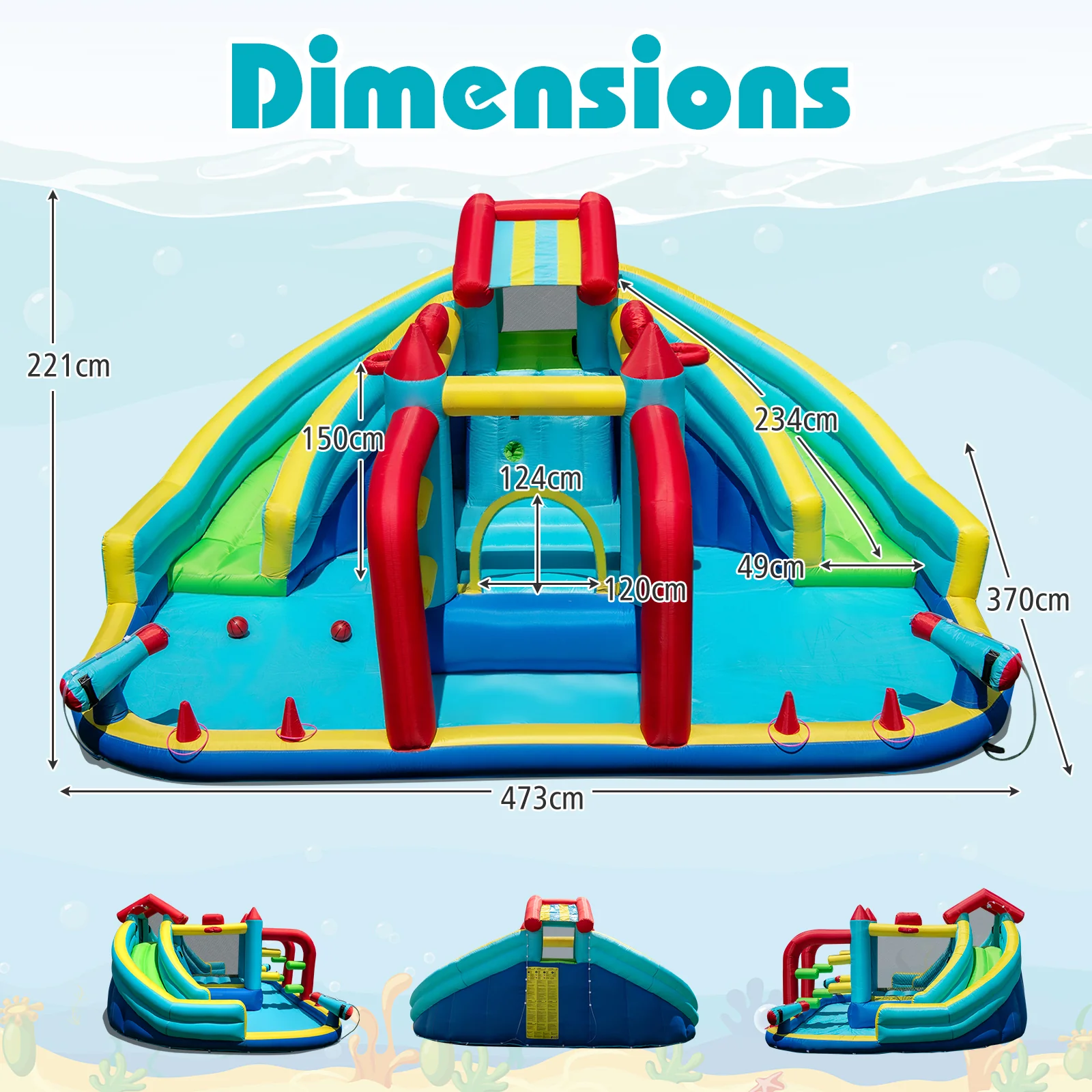 Inflatable Double Water Slide Park, Giant Bouncy Castle - Image 10