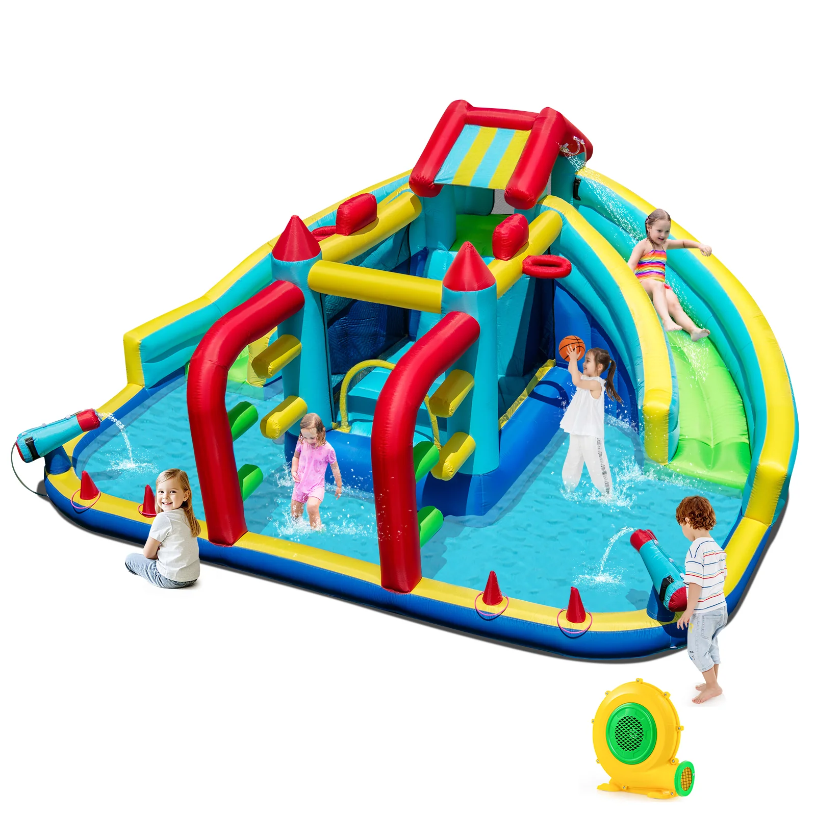 Inflatable Double Water Slide Park, Giant Bouncy Castle - Image 12