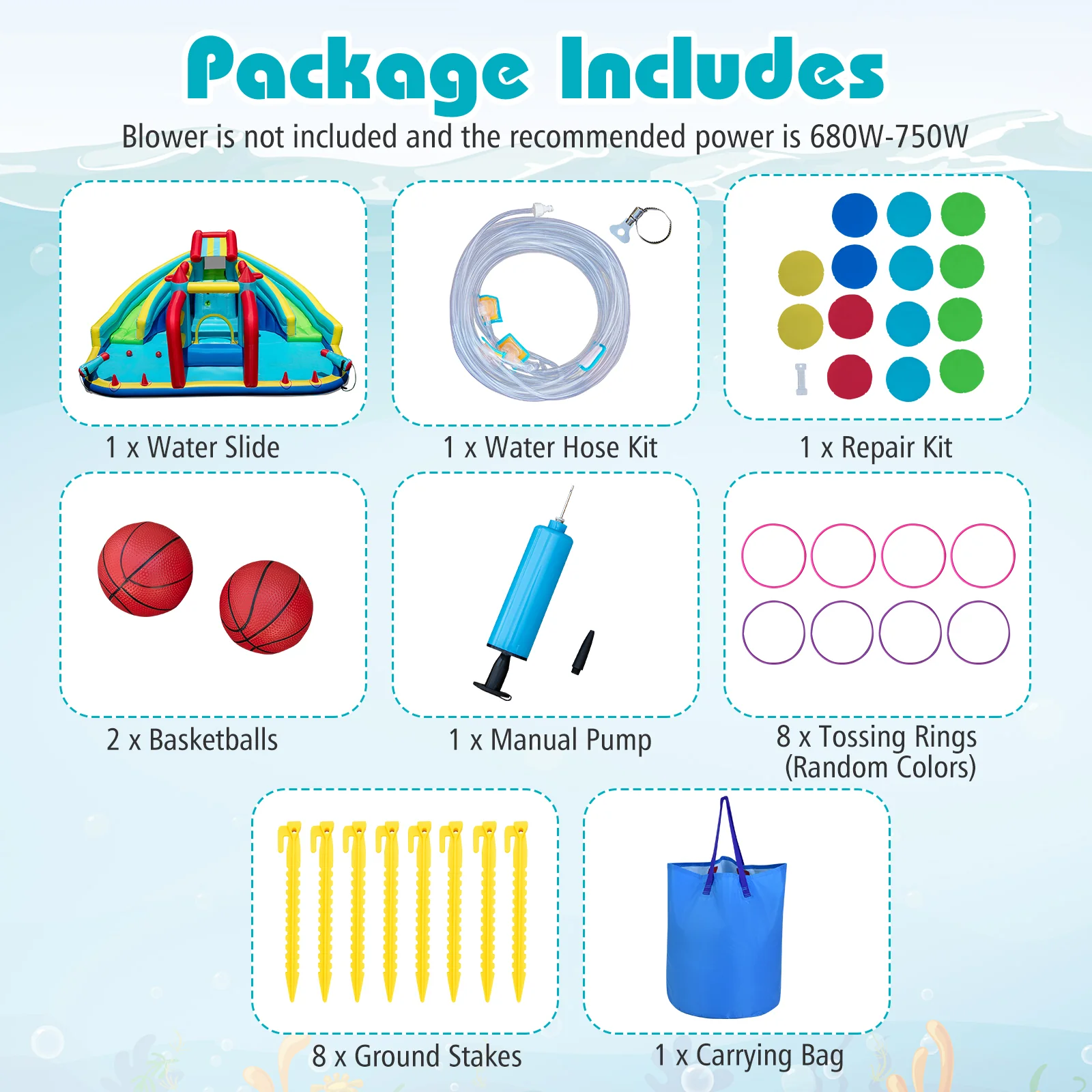 Inflatable Double Water Slide Park, Giant Bouncy Castle - Image 8