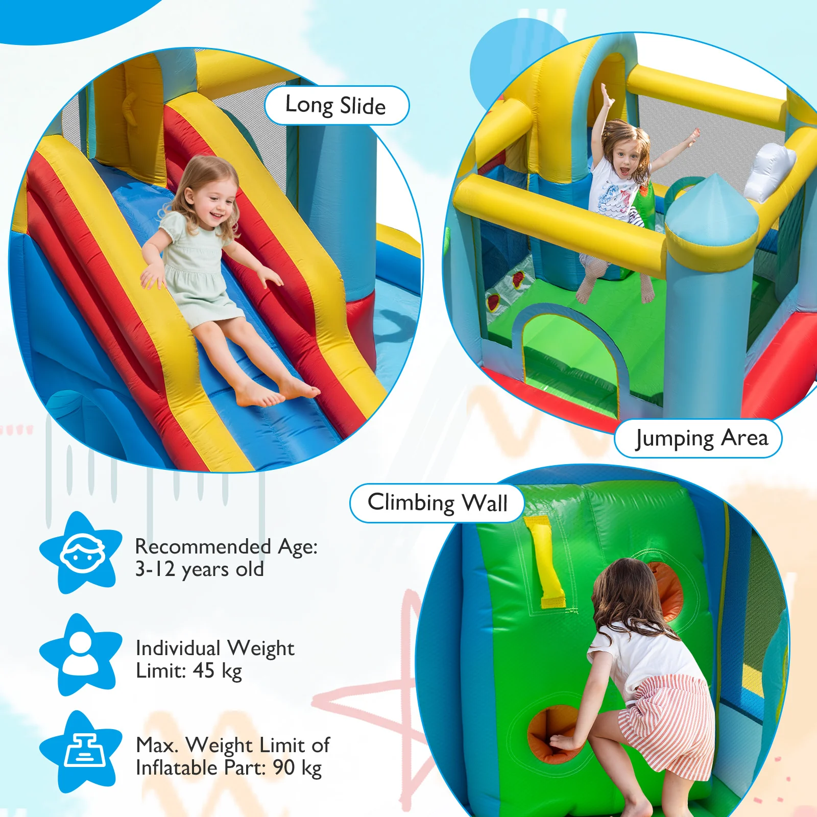 Inflatable Water Slide, Giant Water Park, Outdoor Wet & Dry Combo Bouncy for Yard Lawn - Image 6