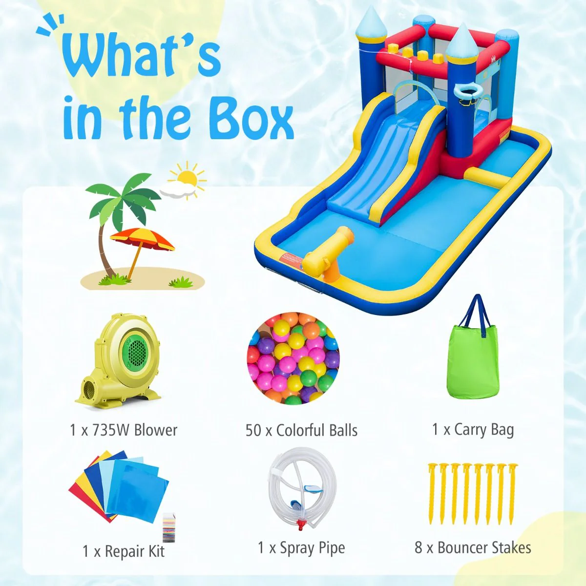 Inflatable Water Slide with Jumping House for Kids Aged 3+ - Image 3