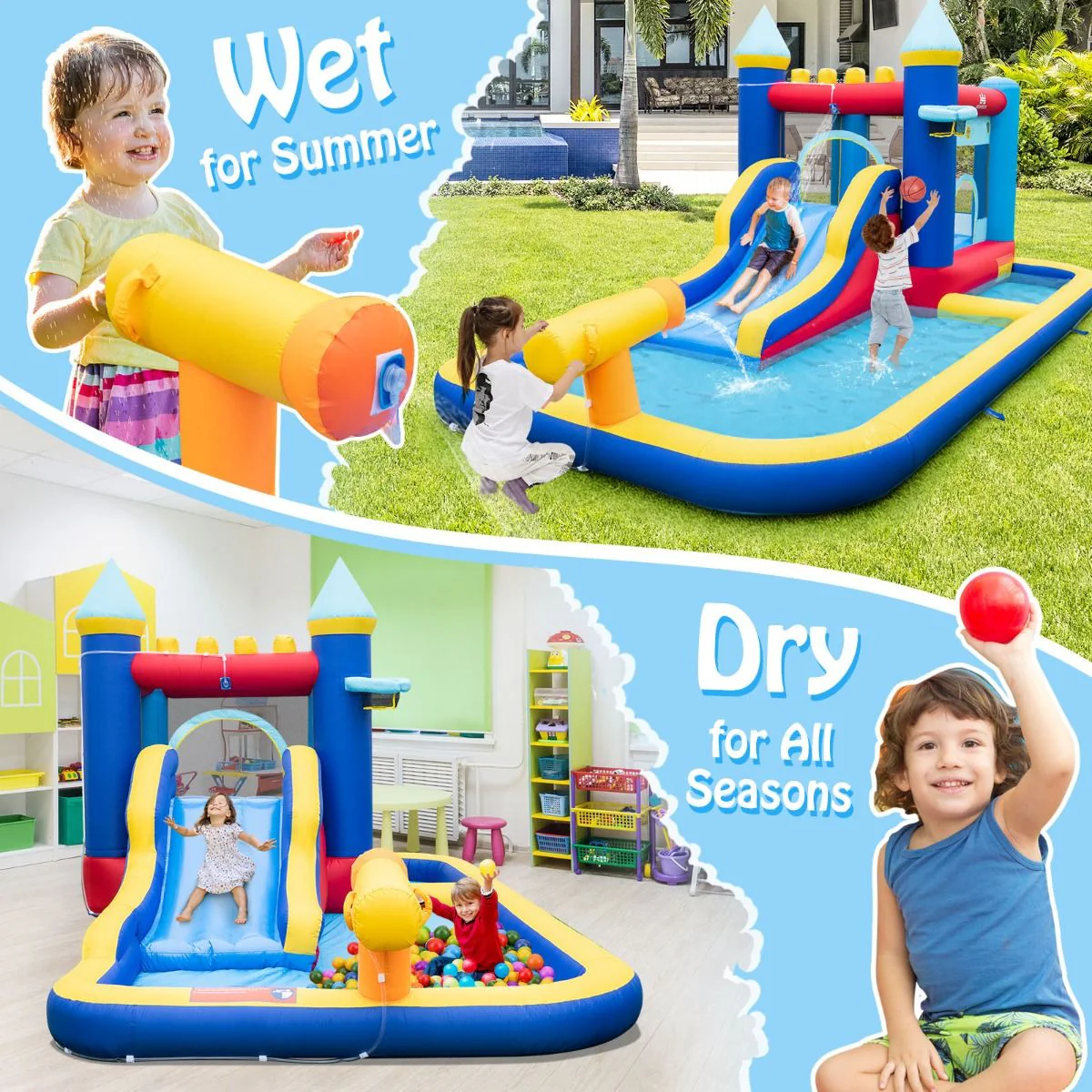 Inflatable Water Slide with Jumping House for Kids Aged 3+ - Image 6