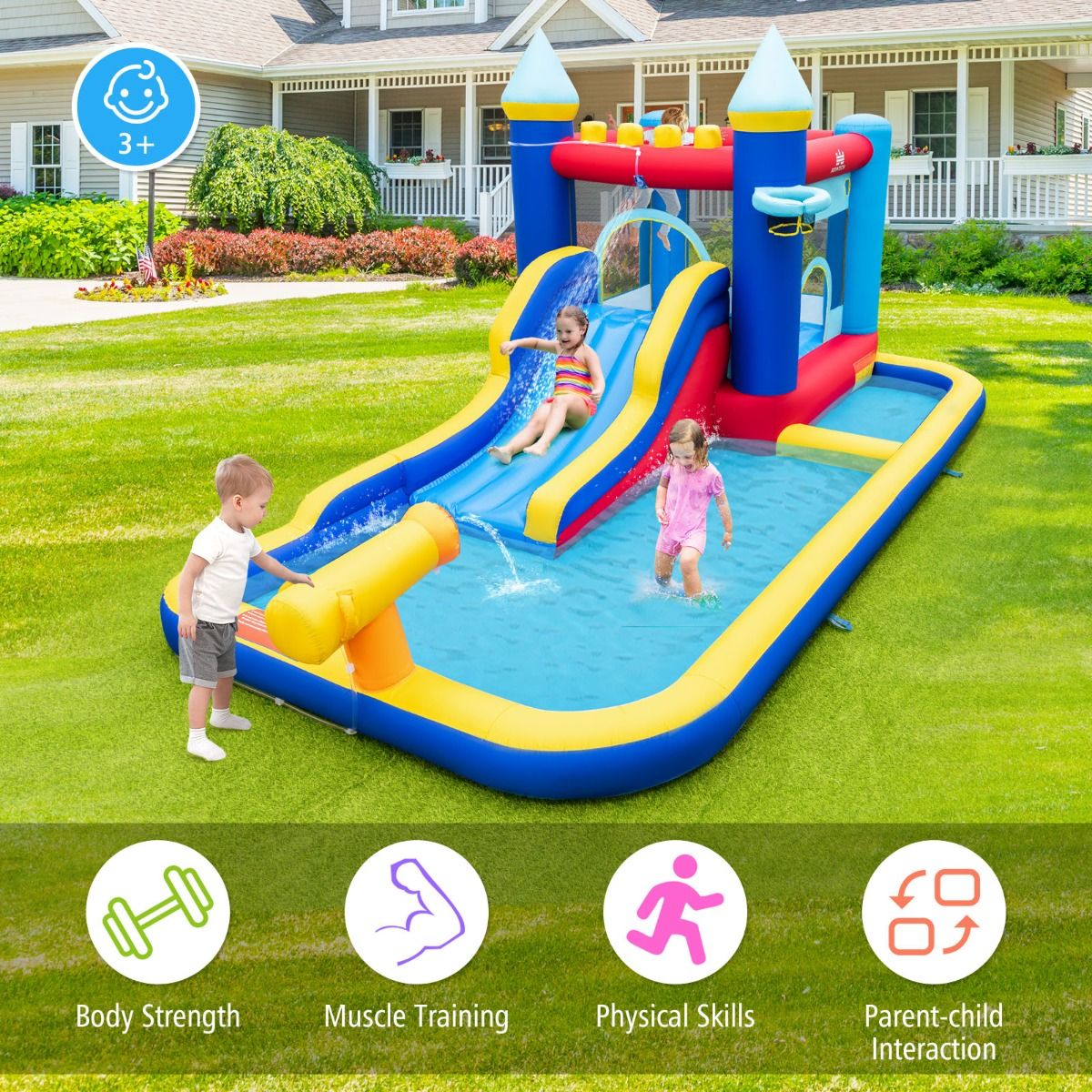 Inflatable Water Slide with Jumping House for Kids Aged 3+ - Image 8