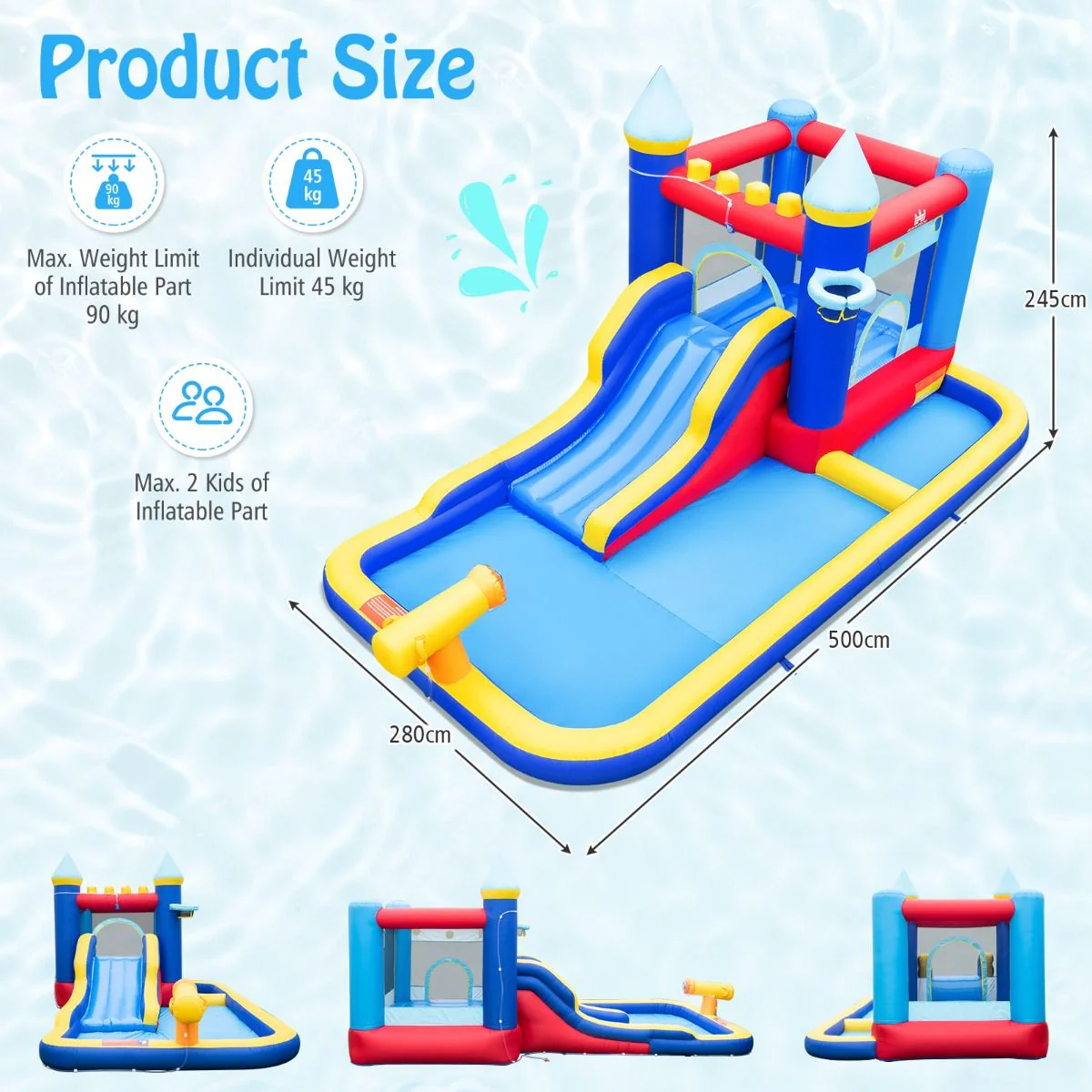 Inflatable Water Slide with Jumping House for Kids Aged 3+ - Image 9