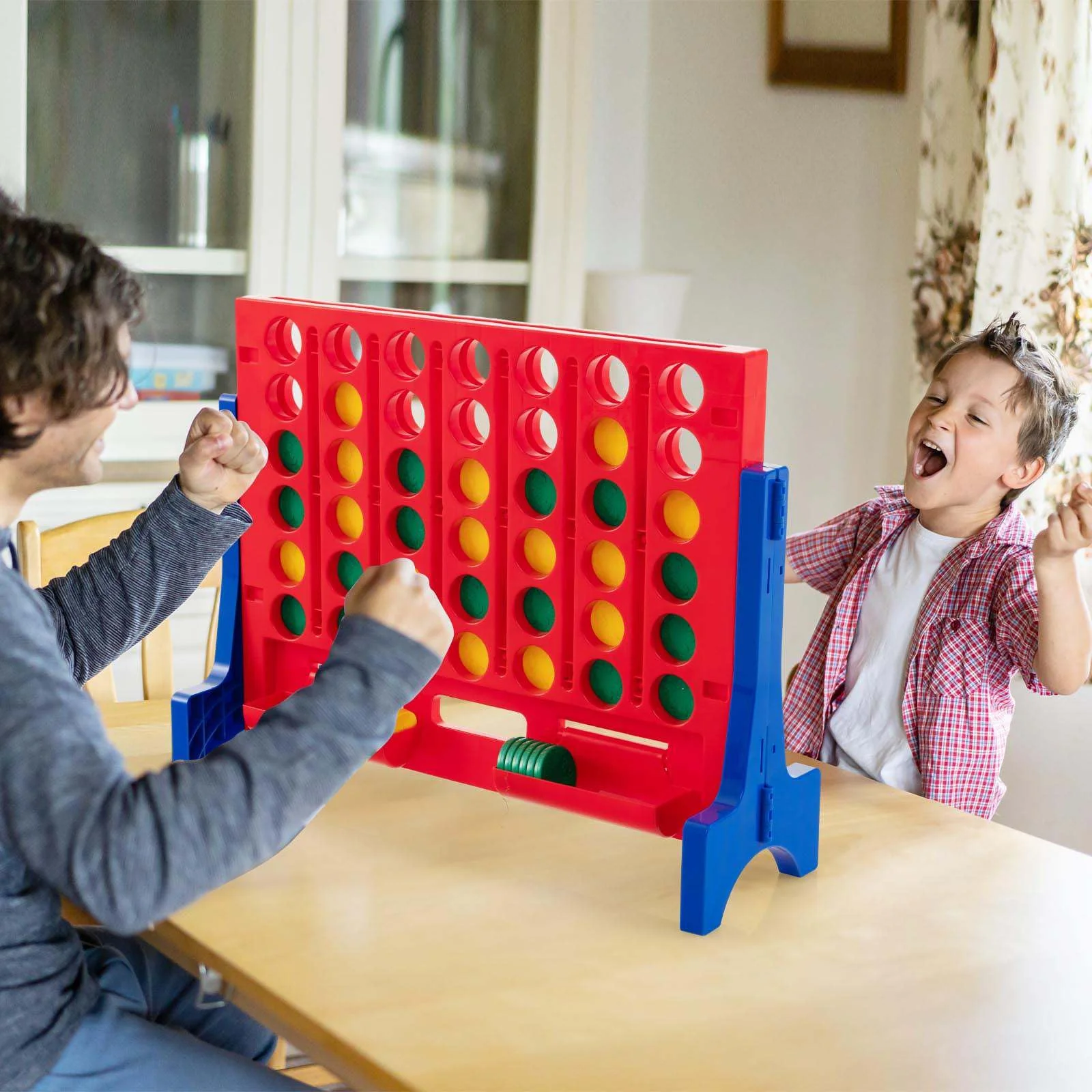 Jumbo 4-to-Score Connect Game Set with Carrying Bag and 42 Chesses - Image 2
