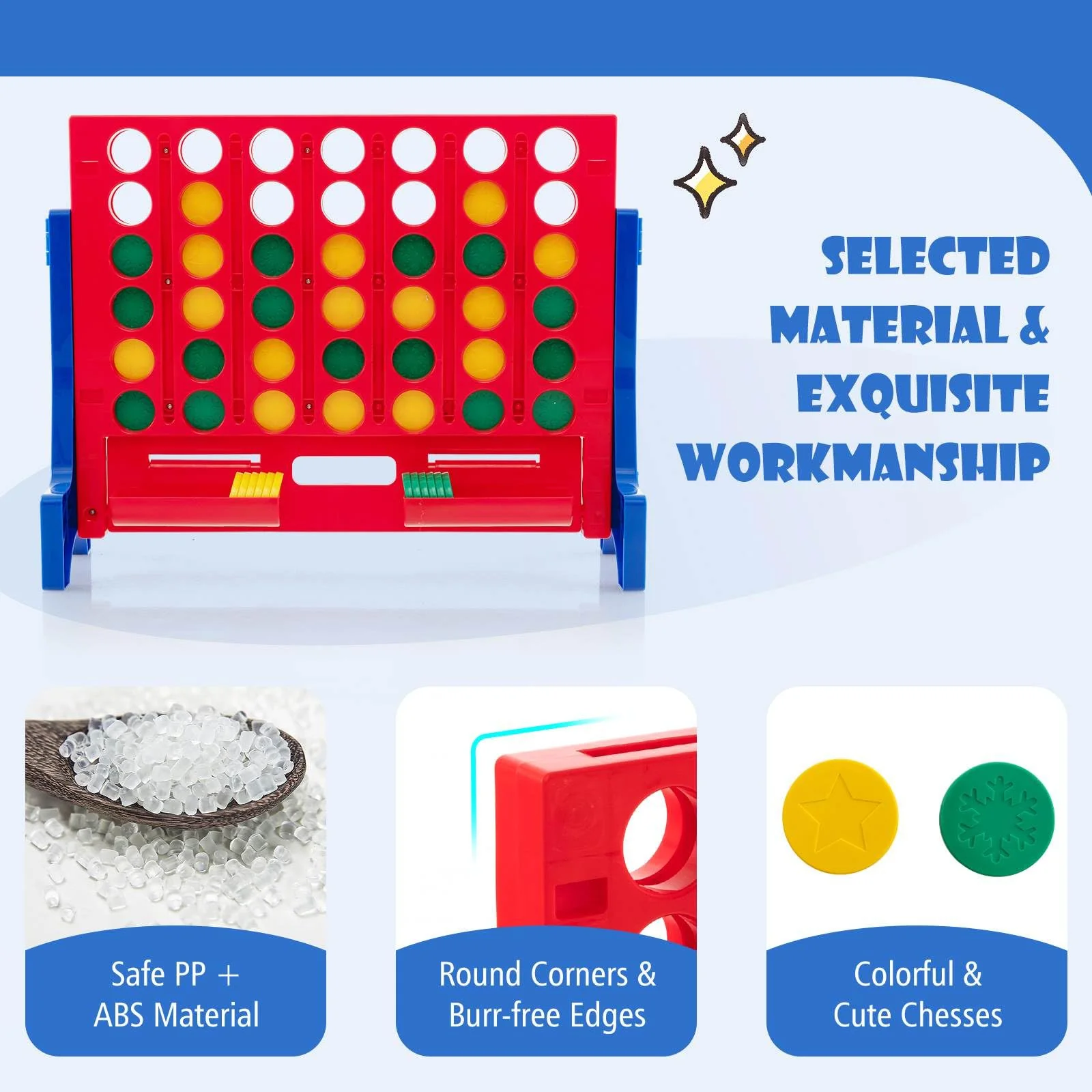 Jumbo 4-to-Score Connect Game Set with Carrying Bag and 42 Chesses - Image 5