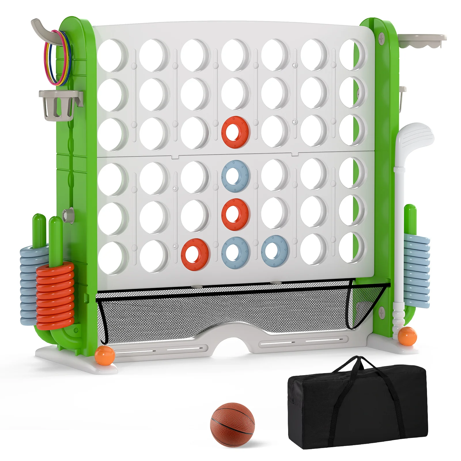 Jumbo 4-to-Score Game with Ring-toss and Basketball for Parties - Image 11
