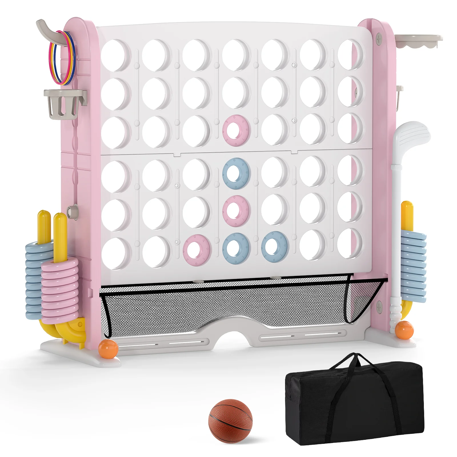 Jumbo 4-to-Score Game with Ring-toss and Basketball for Parties - Image 12